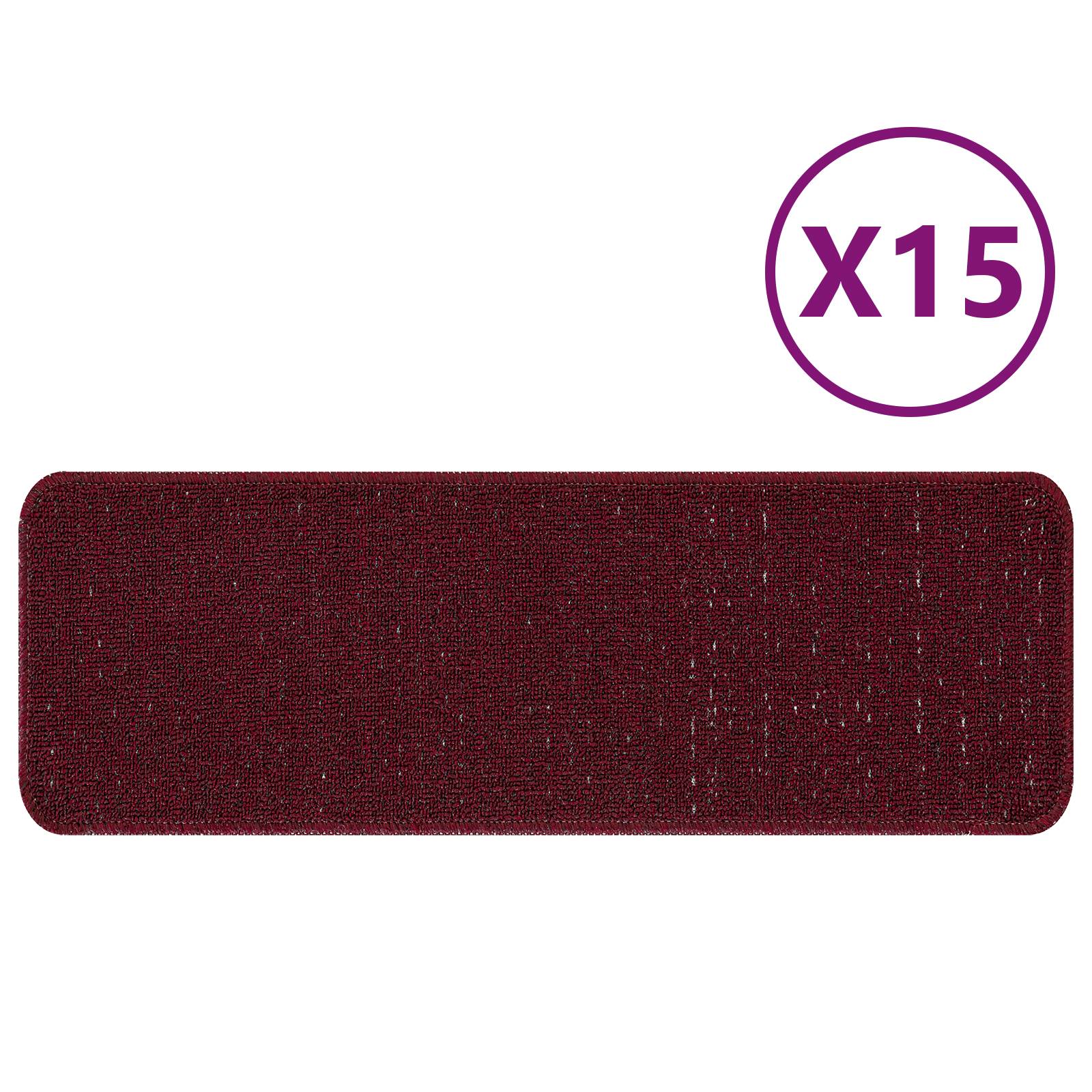vidaXL Stufenmatten mit Latexrücken Bordeaux 25x60 cm