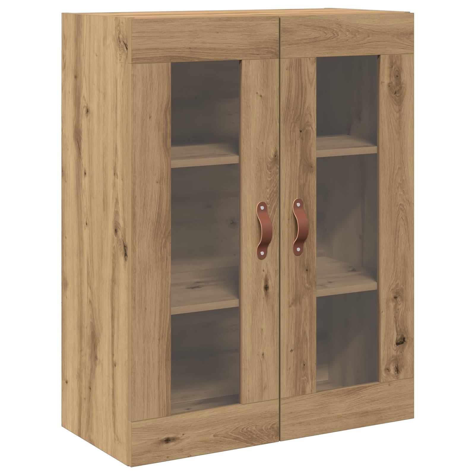 vidaXL Wandschrank mit Glastüren Artisan Eiche 69,5x34x90 cm