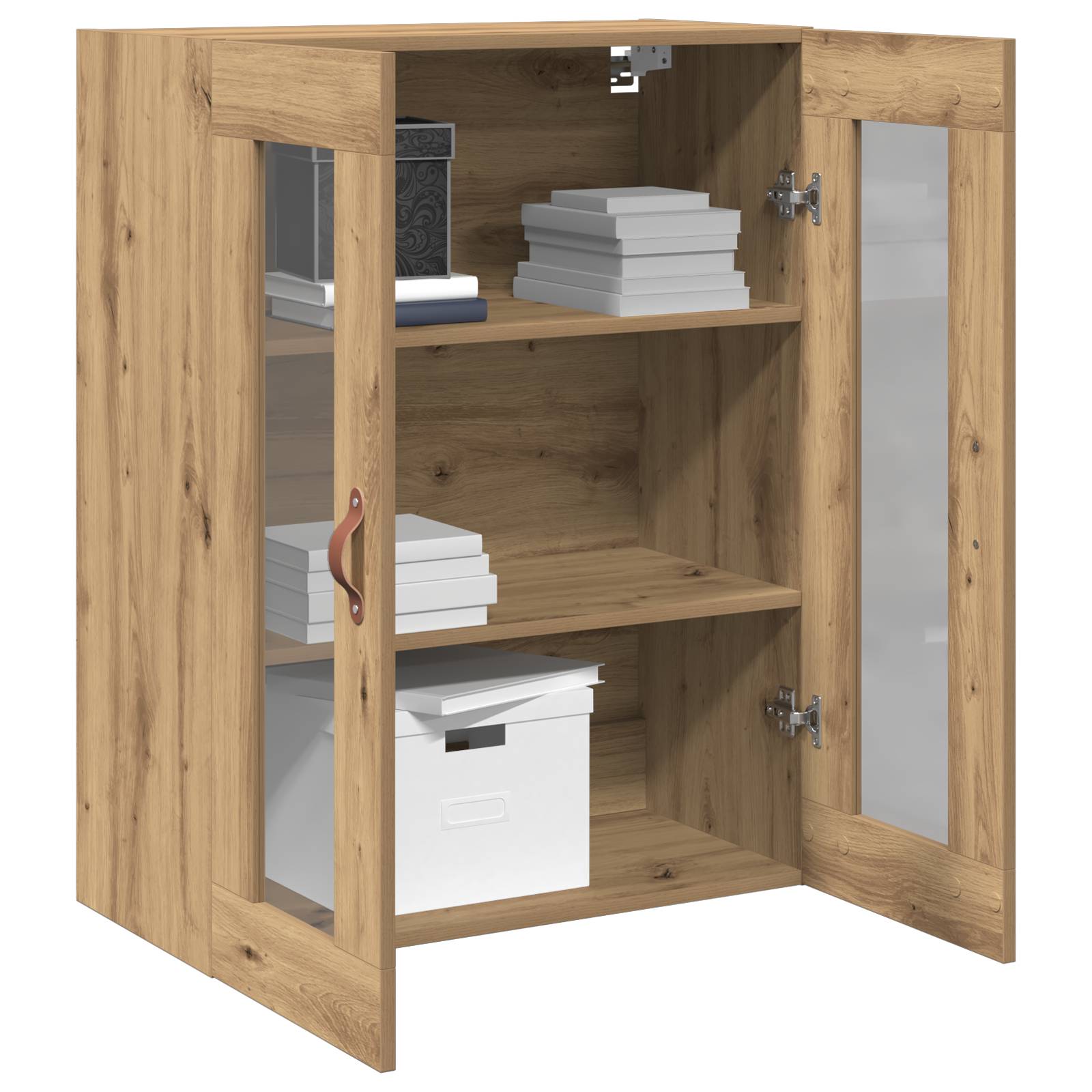 vidaXL Wandschrank mit Glastüren Artisan Eiche 69,5x34x90 cm
