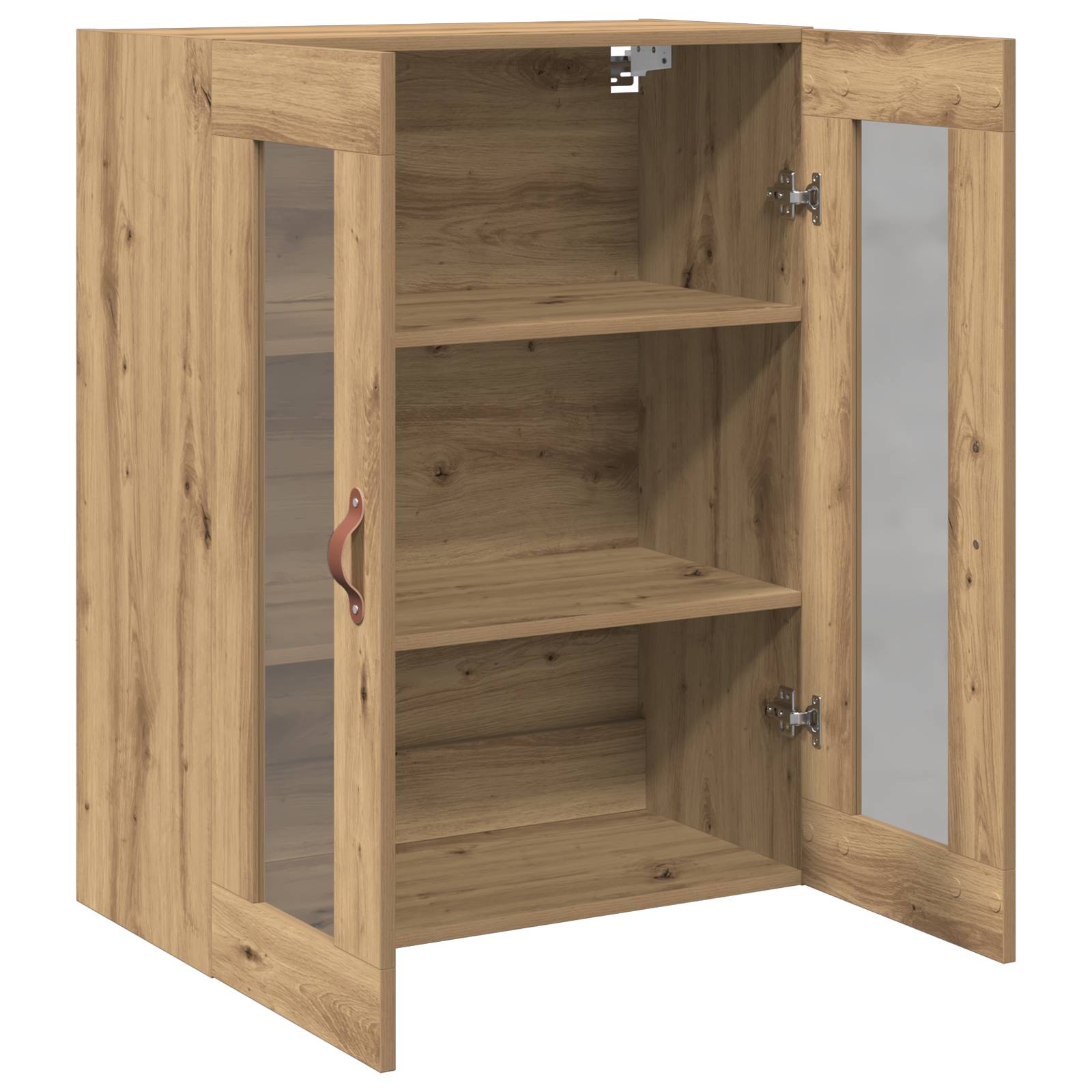 vidaXL Wandschrank mit Glastüren Artisan Eiche 69,5x34x90 cm