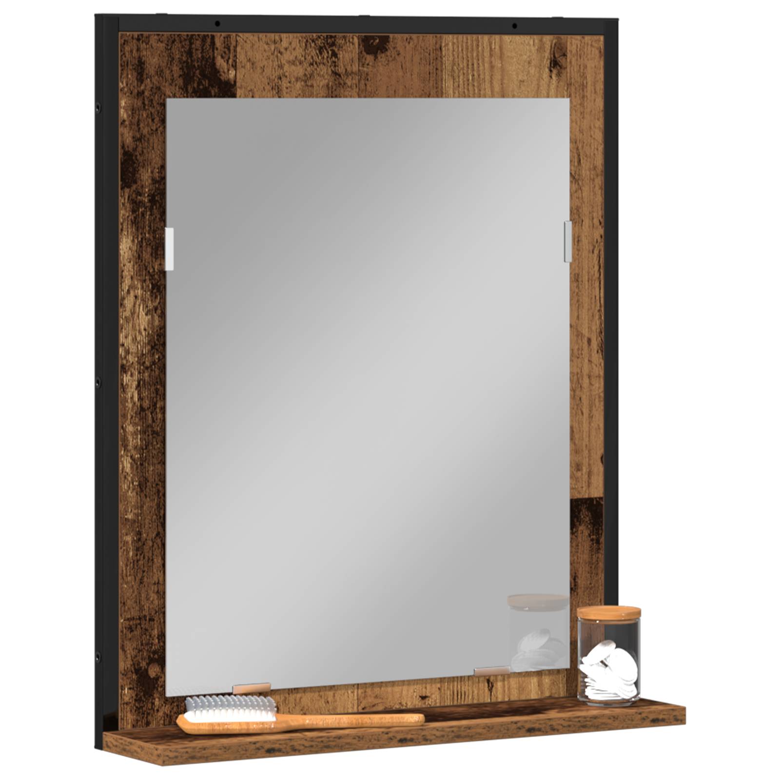 vidaXL Badspiegel Altholz 50x12x60 cm Holzwerkstoff