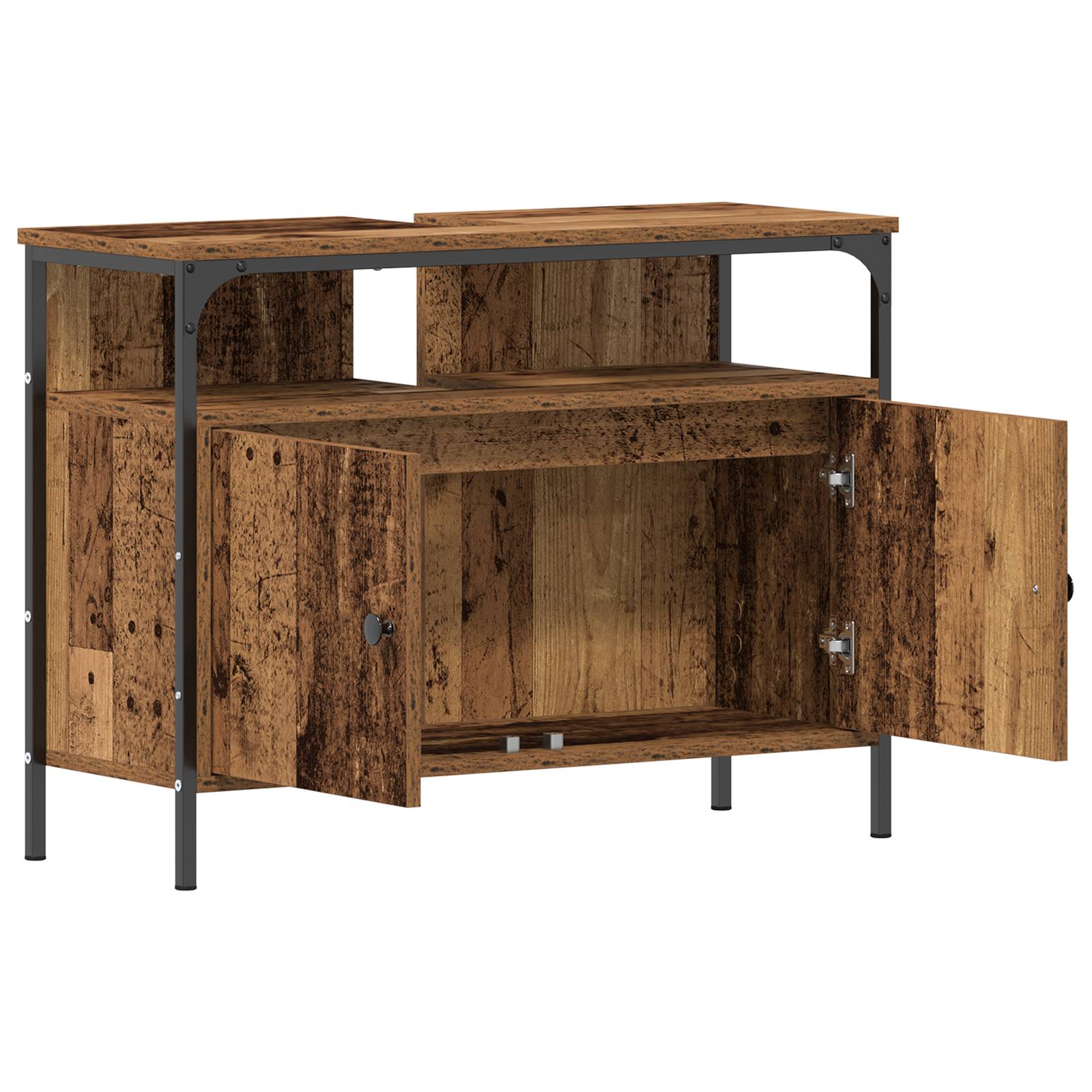vidaXL Spiegelschrank Altholz 60x16x60 cm Holzwerkstoff