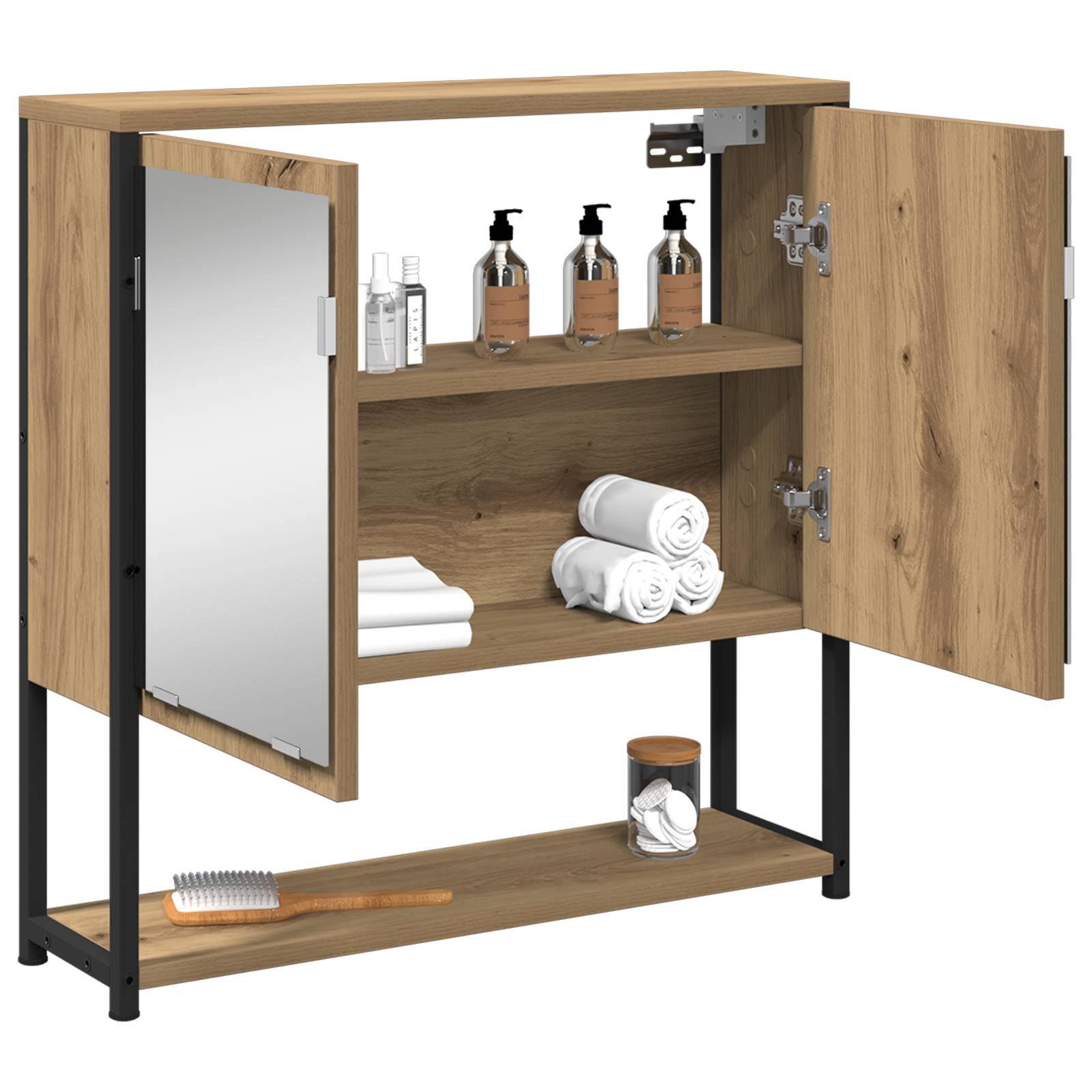 vidaXL Spiegelschrank Artisan Eiche 60x16x60 cm Holzwerkstoff