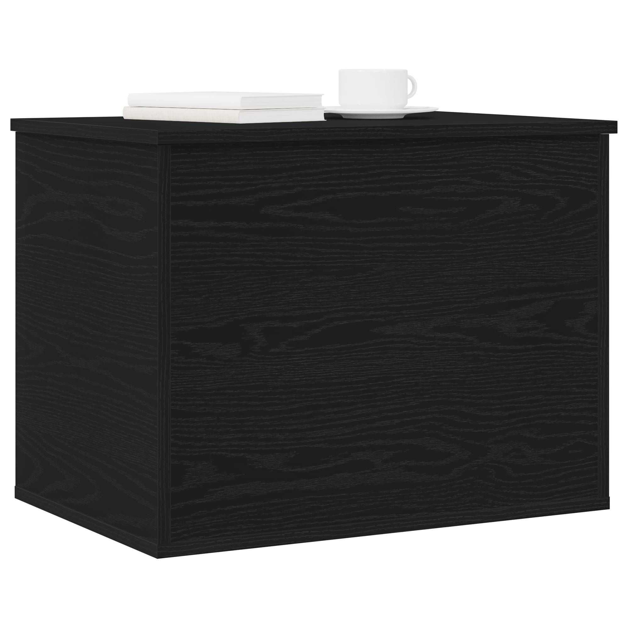 vidaXL Aufbewahrungsbox mit Deckel Schwarz Eiche 60x42x46 cm