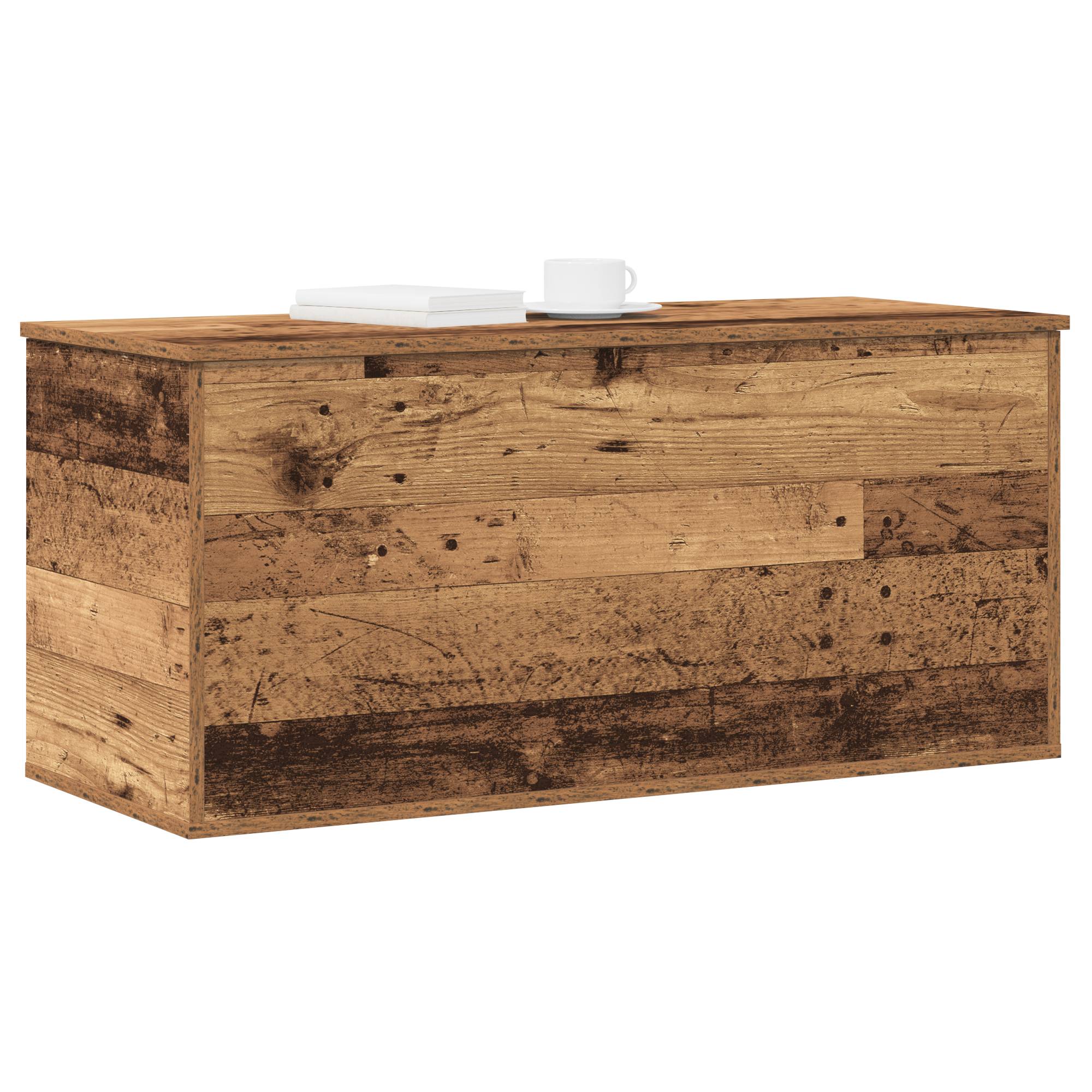 vidaXL Aufbewahrungsbox mit Deckel Altholz 100x42x46 cm Holzwerkstoff