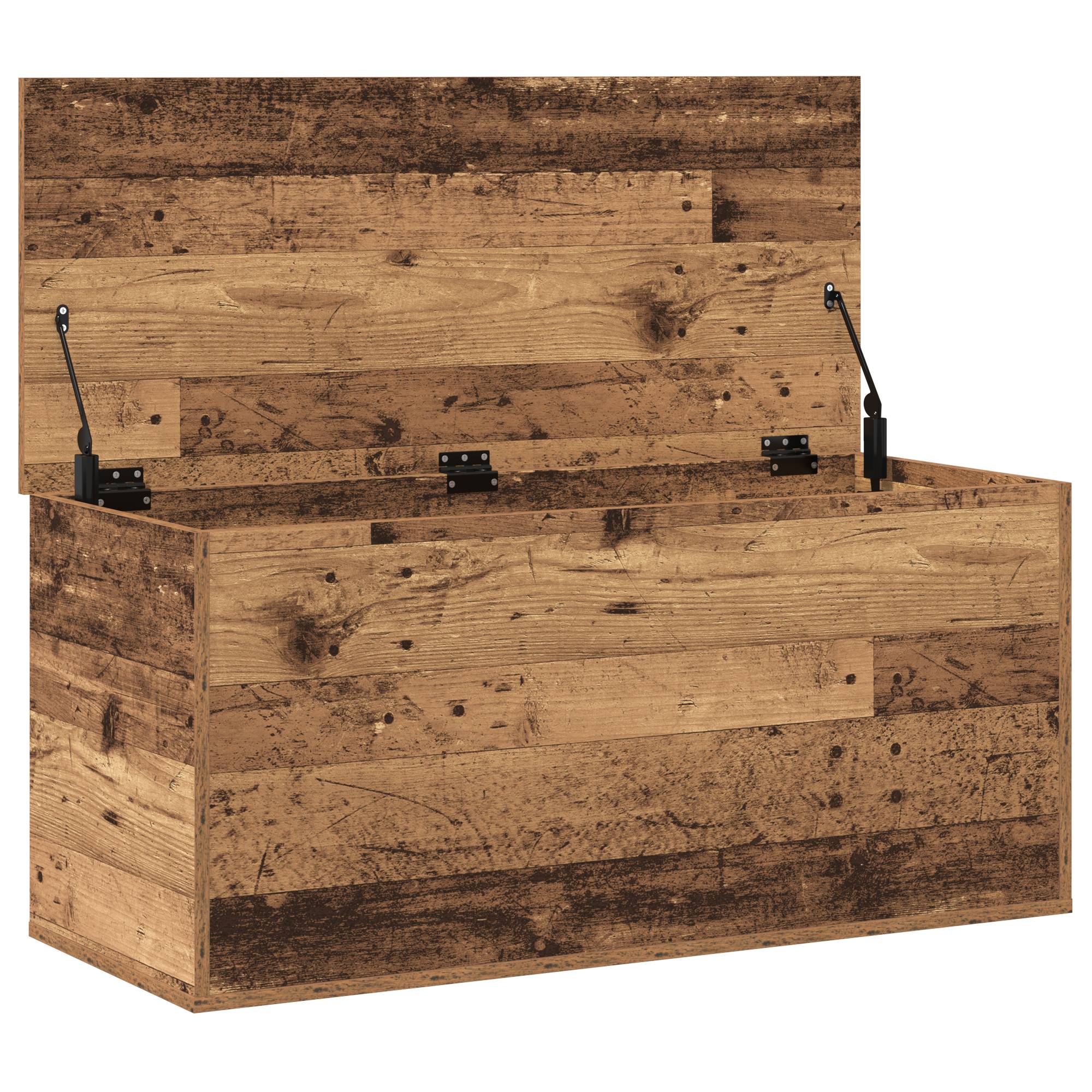 vidaXL Aufbewahrungsbox mit Deckel Altholz 100x42x46 cm Holzwerkstoff