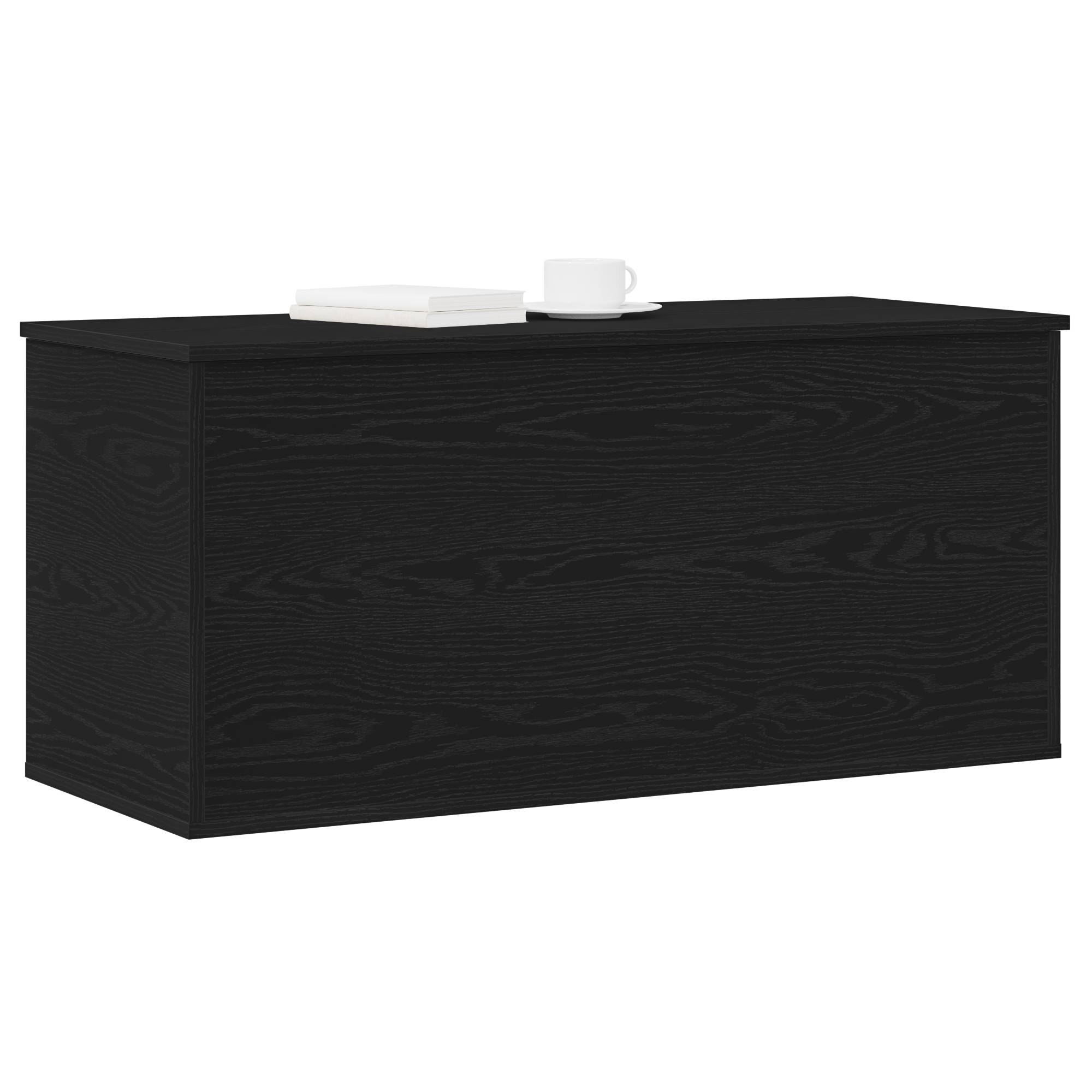 vidaXL Aufbewahrungsbox mit Deckel Schwarz Eiche 100x42x46 cm