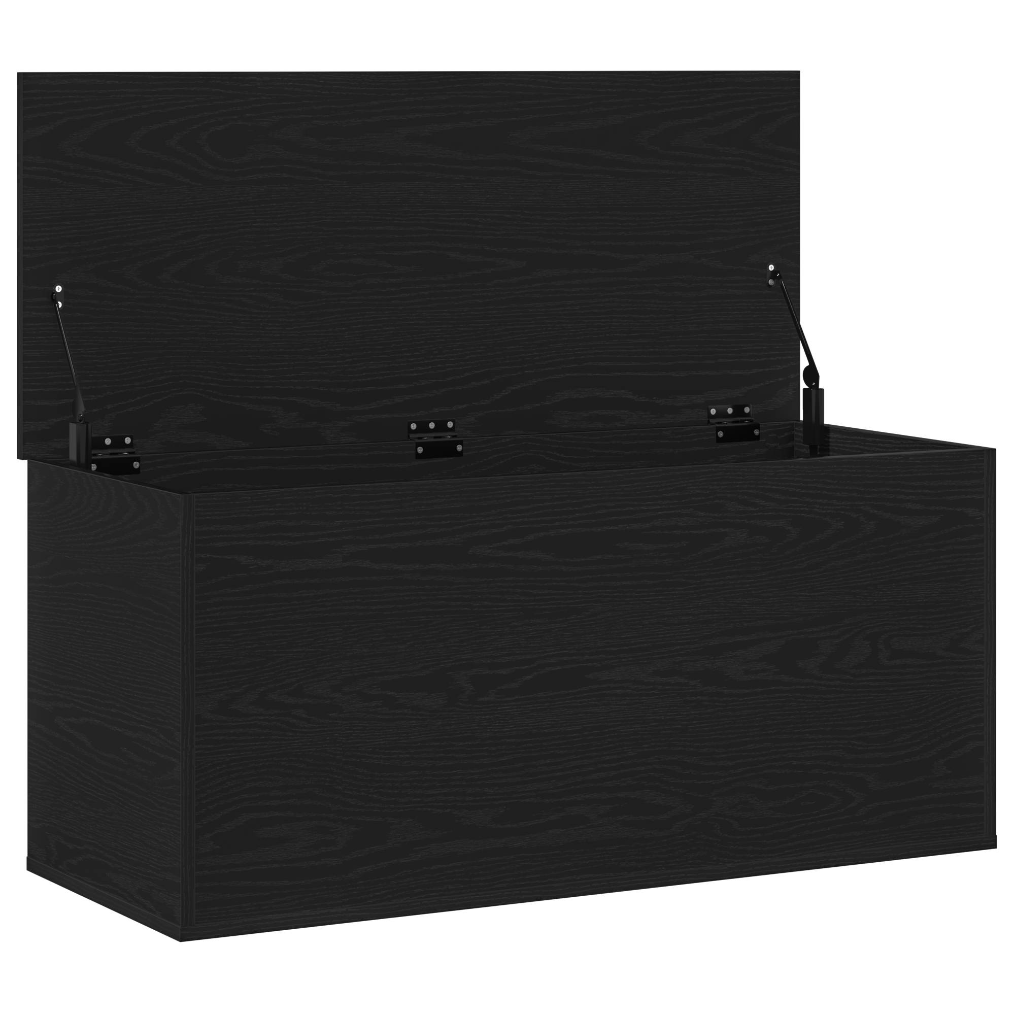 vidaXL Aufbewahrungsbox mit Deckel Schwarz Eiche 100x42x46 cm