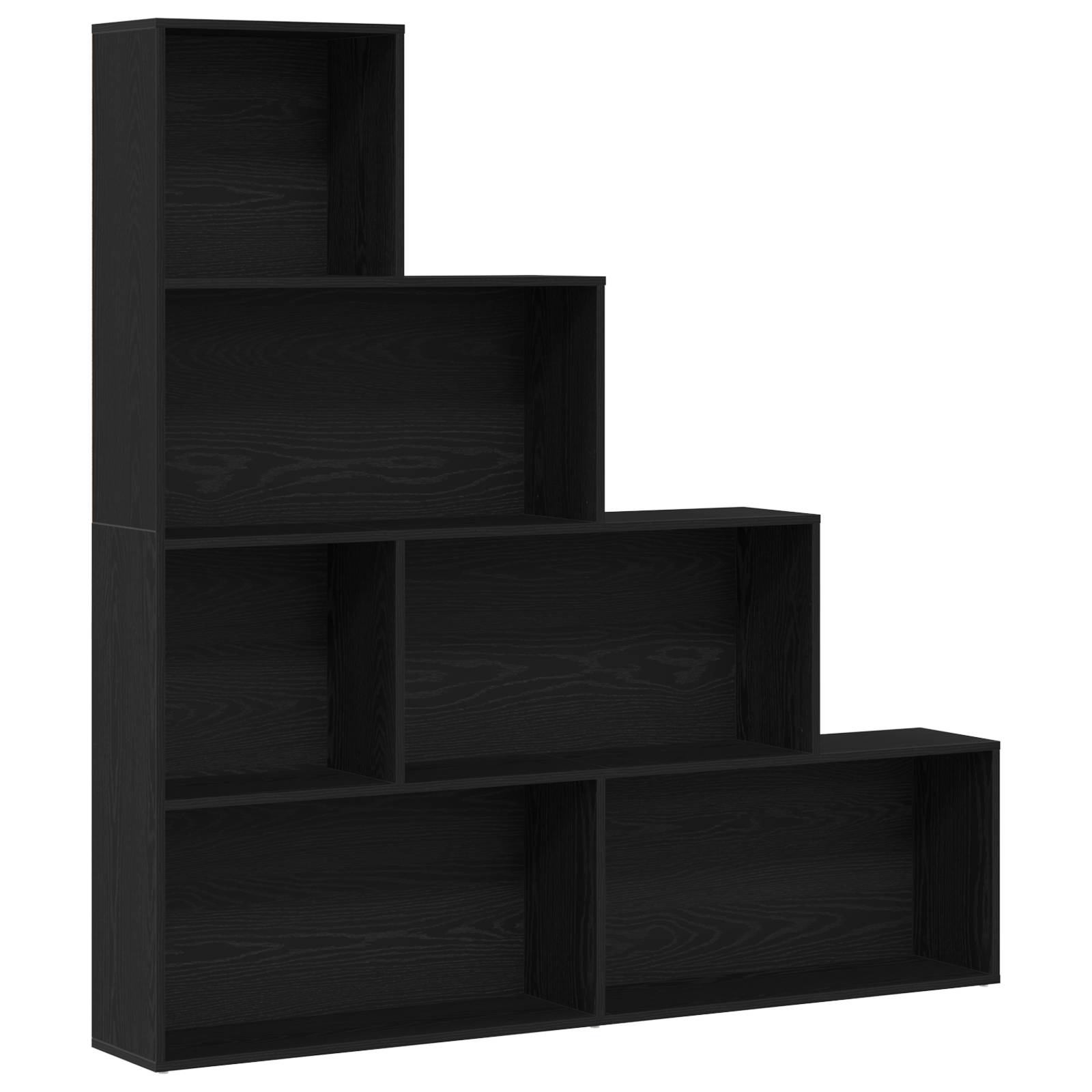 vidaXL Bücherregal/Raumteiler Schwarz Eiche 155x24x160cm Holzwerkstoff