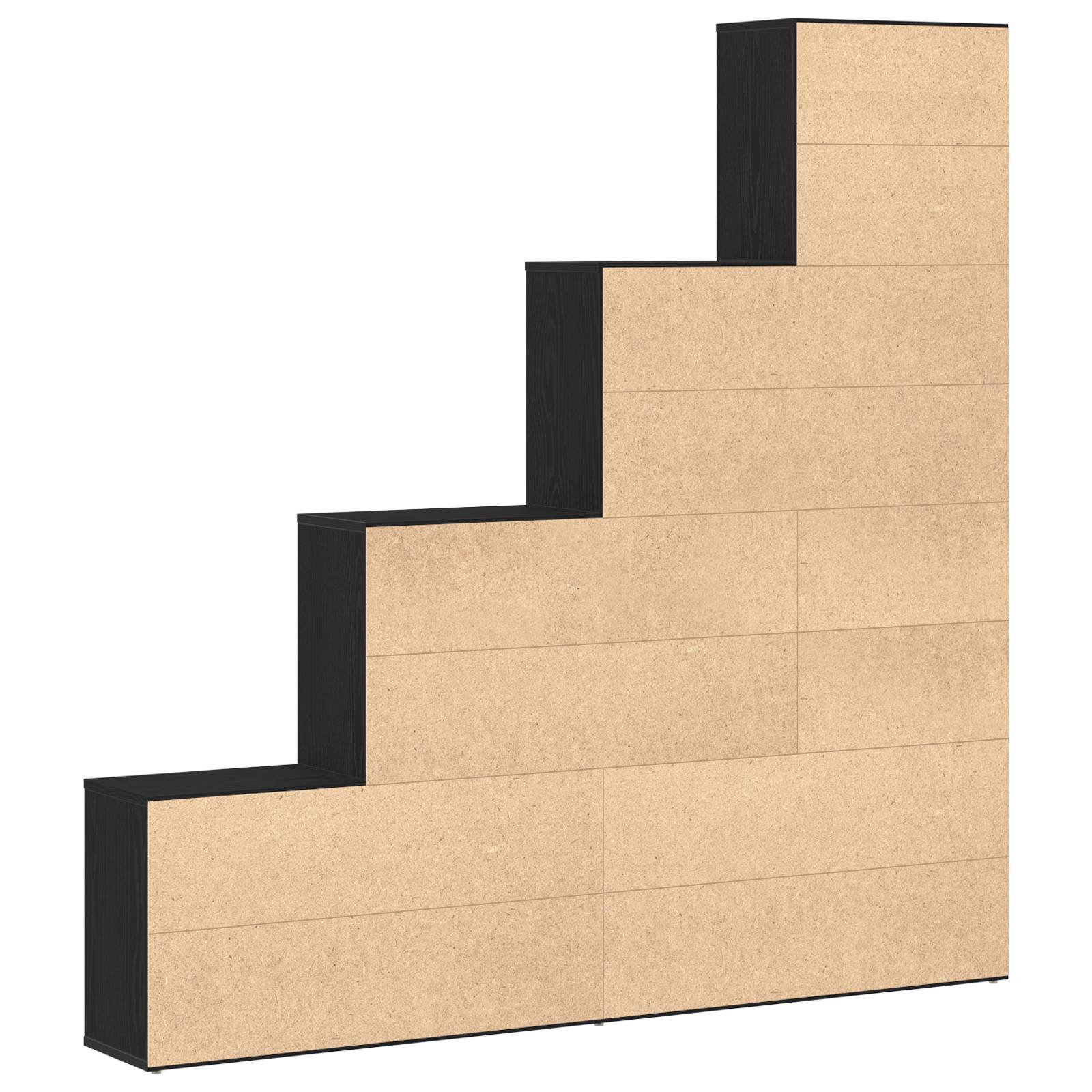 vidaXL Bücherregal/Raumteiler Schwarz Eiche 155x24x160cm Holzwerkstoff