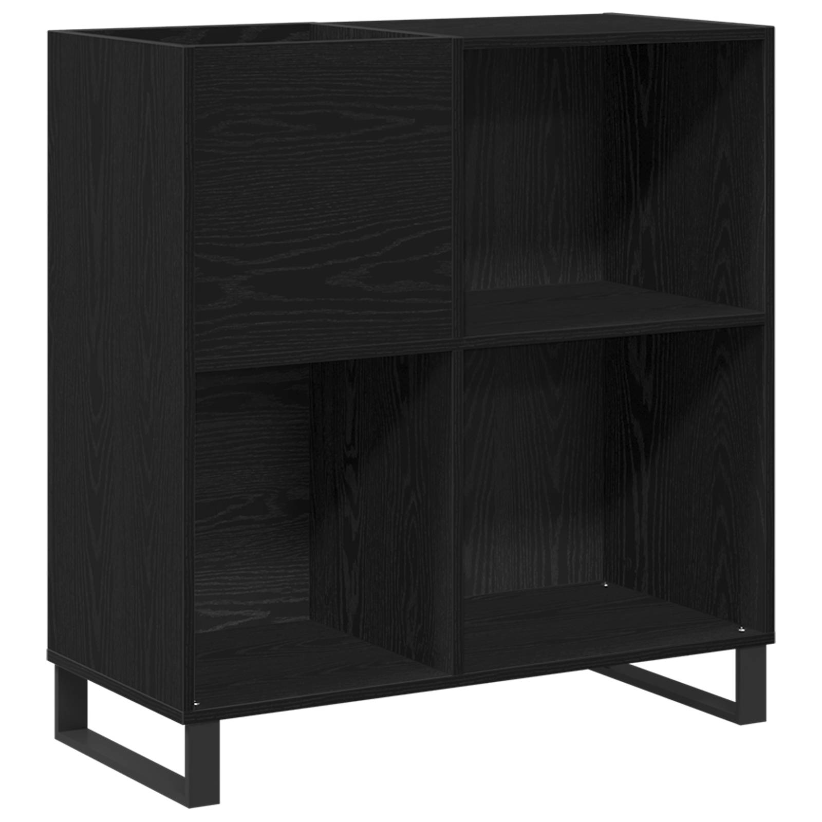 vidaXL Schallplattenschrank Schwarz Eiche 84,5x38x89 cm Holzwerkstoff