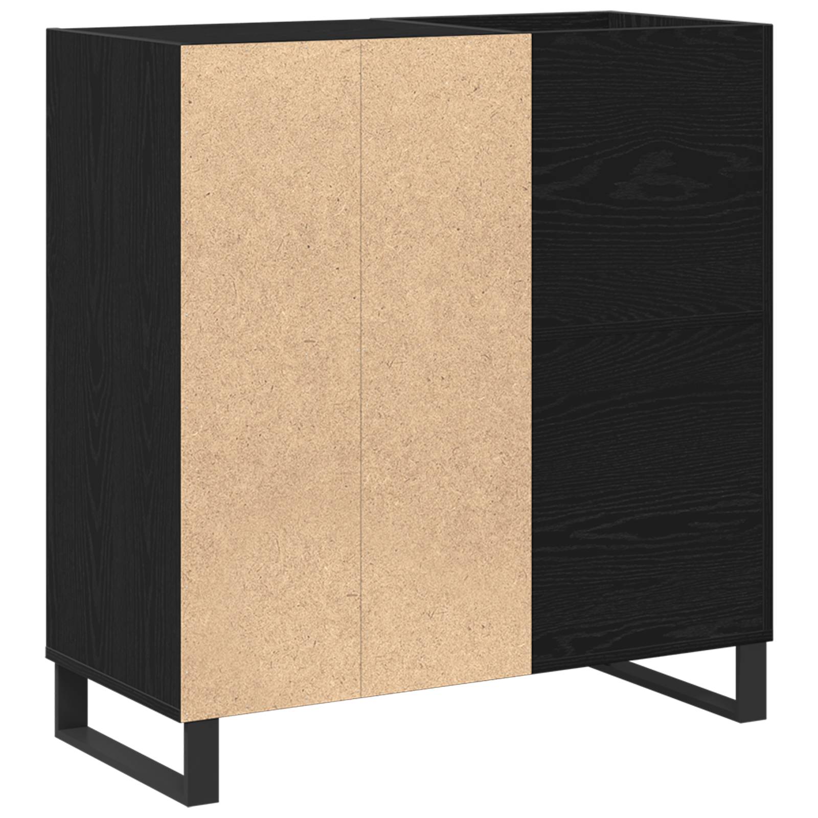 vidaXL Schallplattenschrank Schwarz Eiche 84,5x38x89 cm Holzwerkstoff