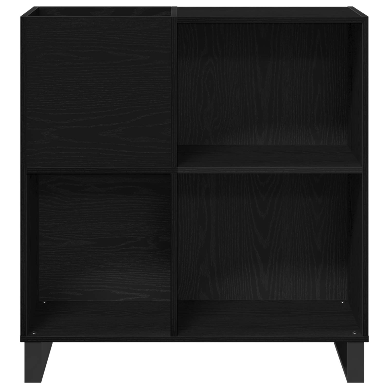 vidaXL Schallplattenschrank Schwarz Eiche 84,5x38x89 cm Holzwerkstoff