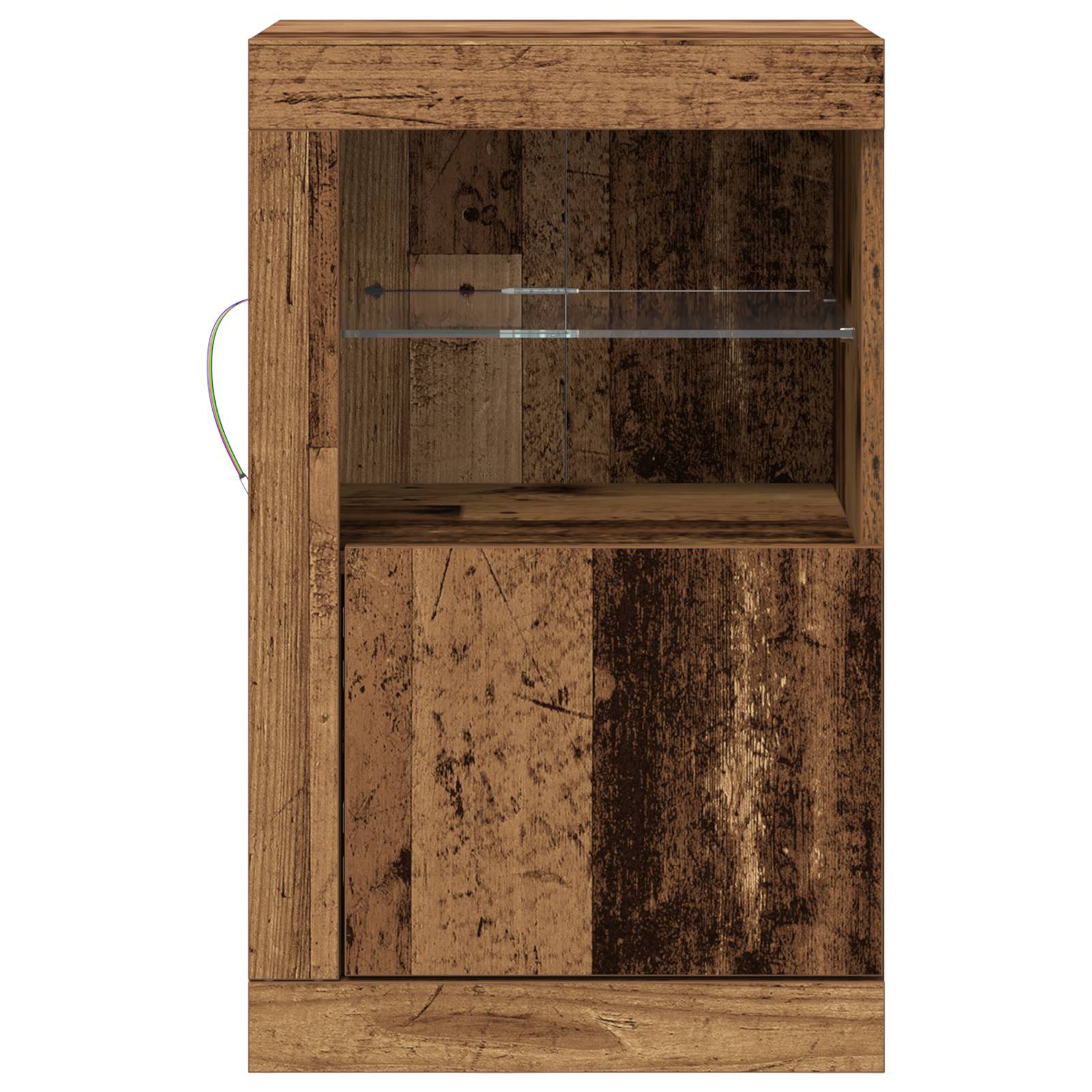 vidaXL Sideboard mit LED-Leuchten Altholz 41x37x67 cm