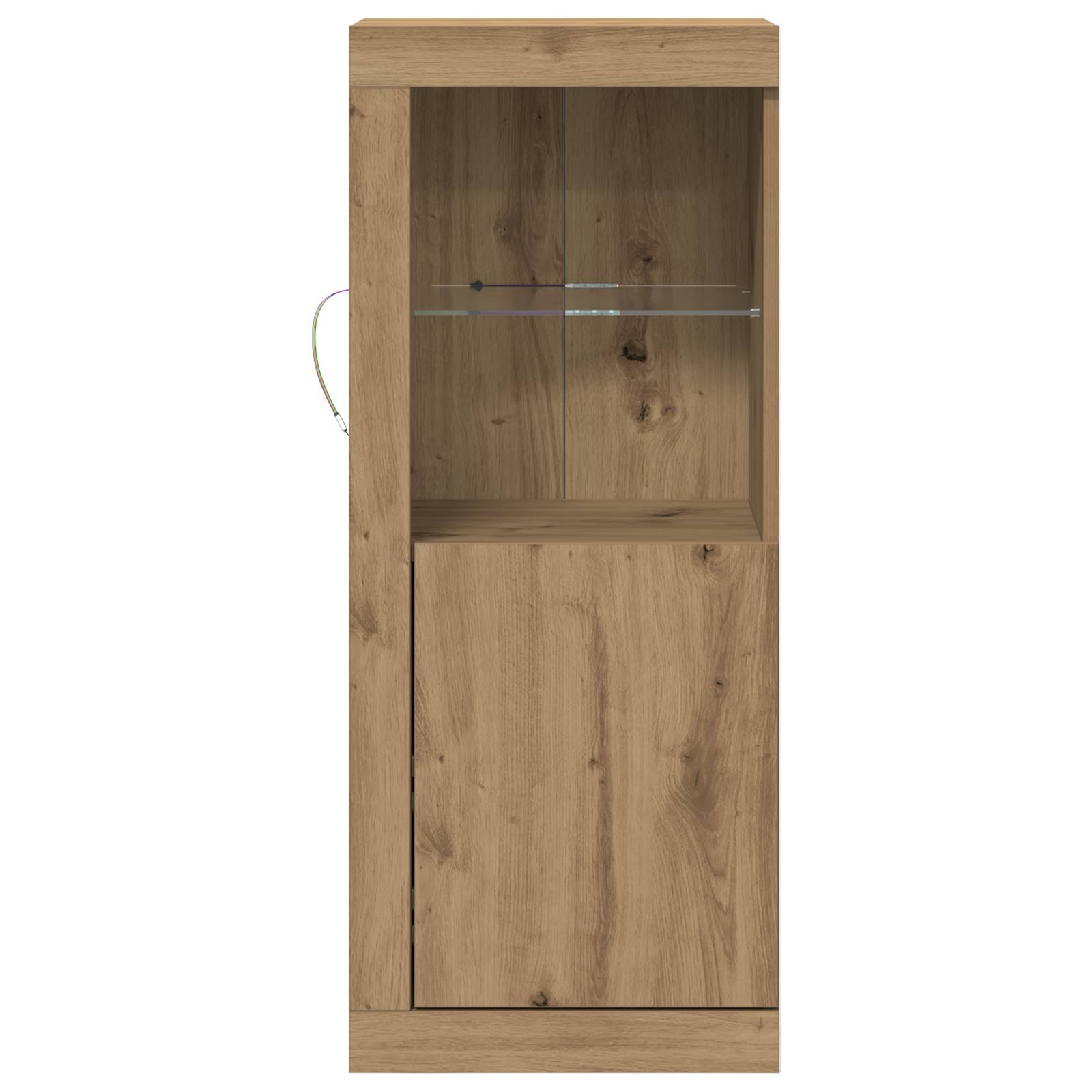 vidaXL Sideboard mit LED-Leuchten Artisan Eiche 41x37x100 cm