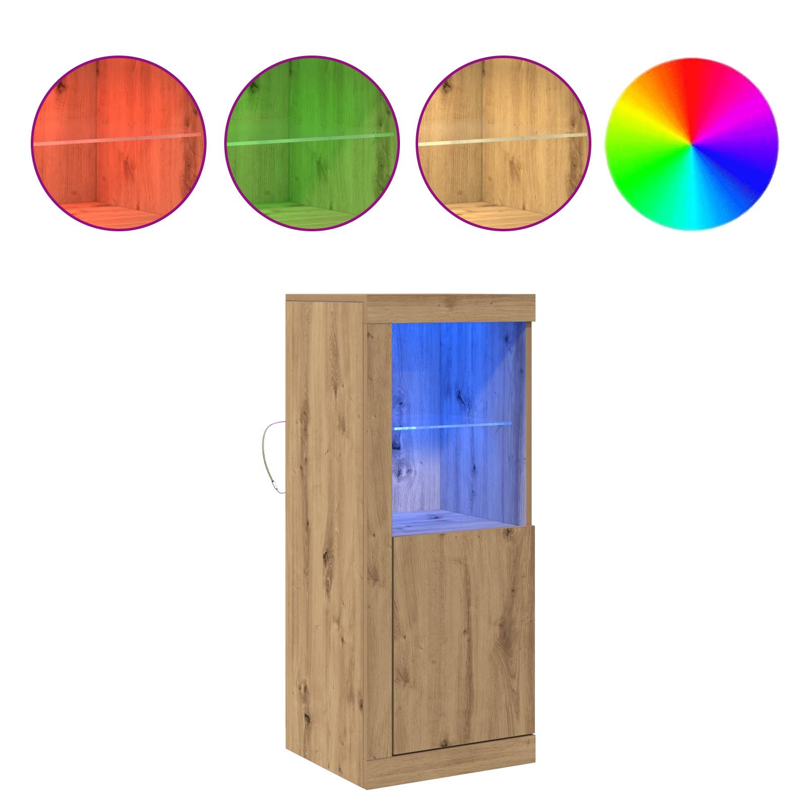 vidaXL Sideboard mit LED-Leuchten Artisan Eiche 41x37x100 cm