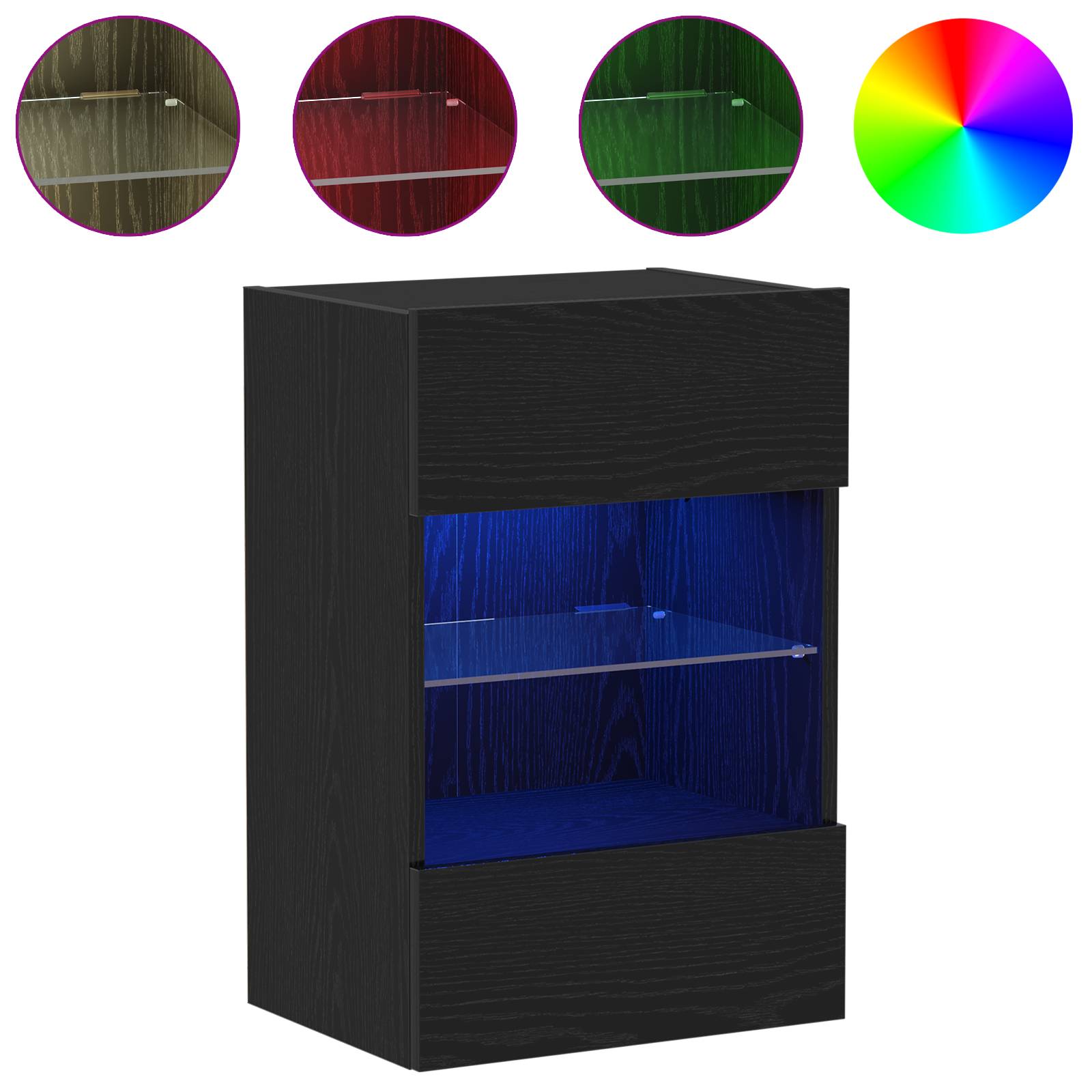 vidaXL LED TV-Schrank Schwarz Eiche 40x30x60,5cm Holzwerkstoff