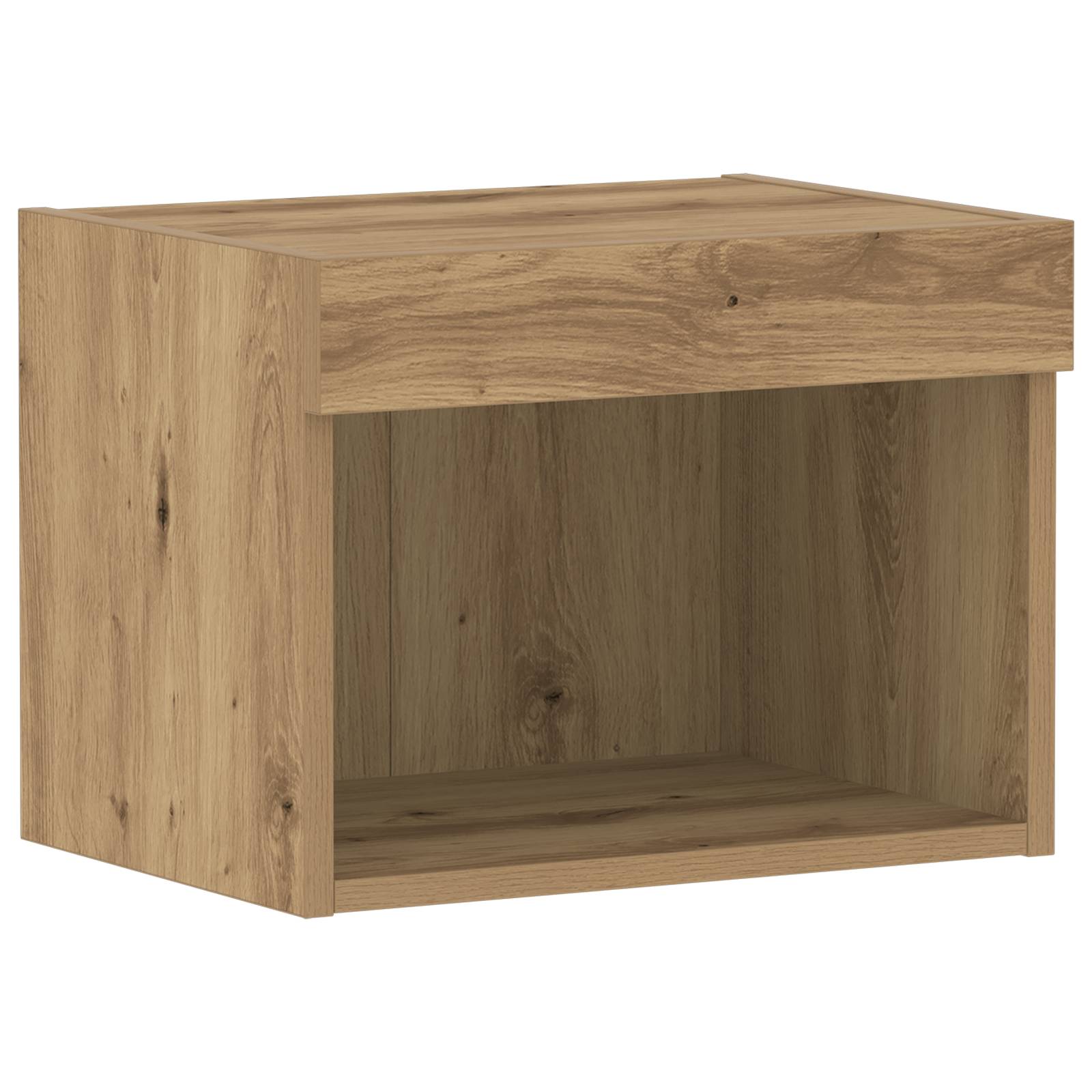 vidaXL Wandschrank mit LED-Leuchten Artisan Eiche 40x30x30 cm