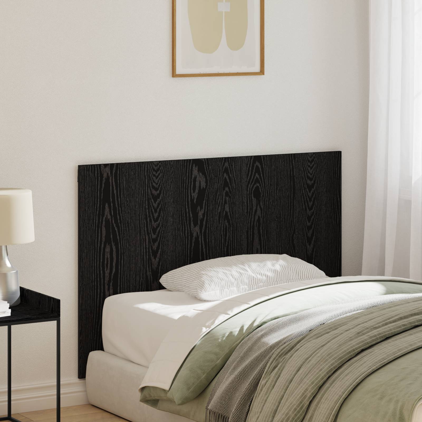 vidaXL Kopfteil Schwarz Eiche 120x1,5x80 cm Holzwerkstoff