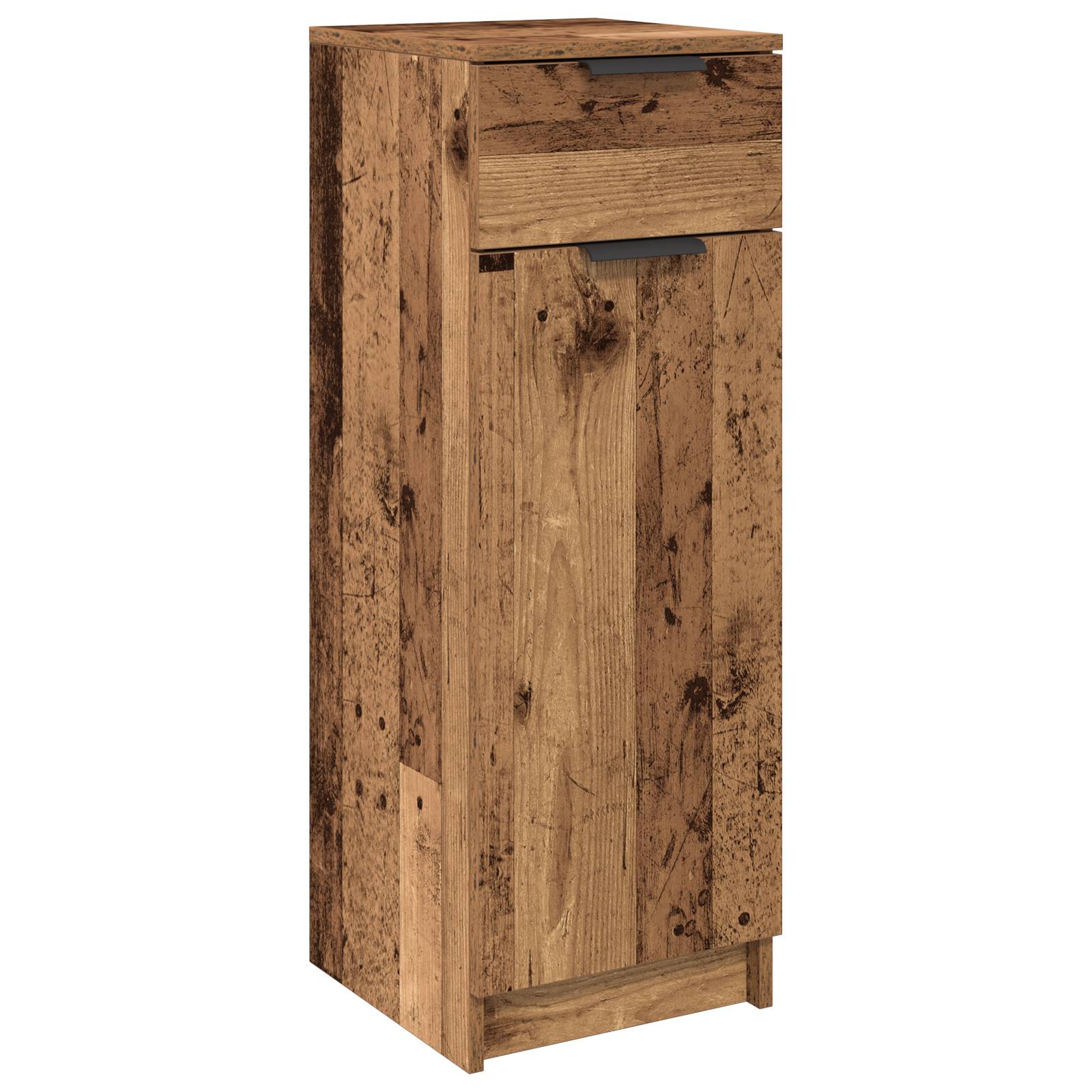 vidaXL Badschrank Altholz 32x34x90 cm Holzwerkstoff
