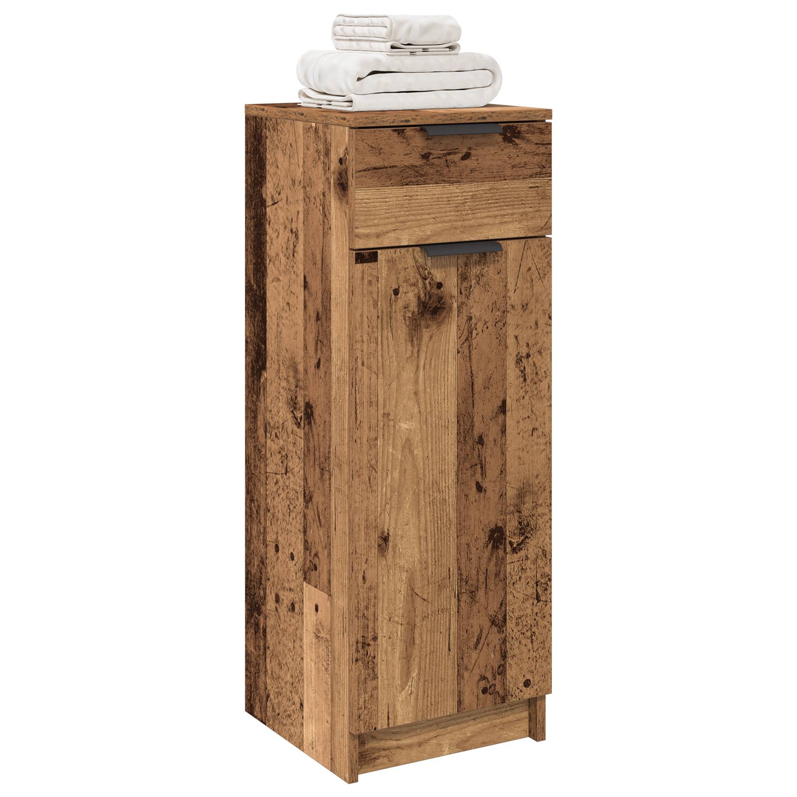 vidaXL Badschrank Altholz 32x34x90 cm Holzwerkstoff