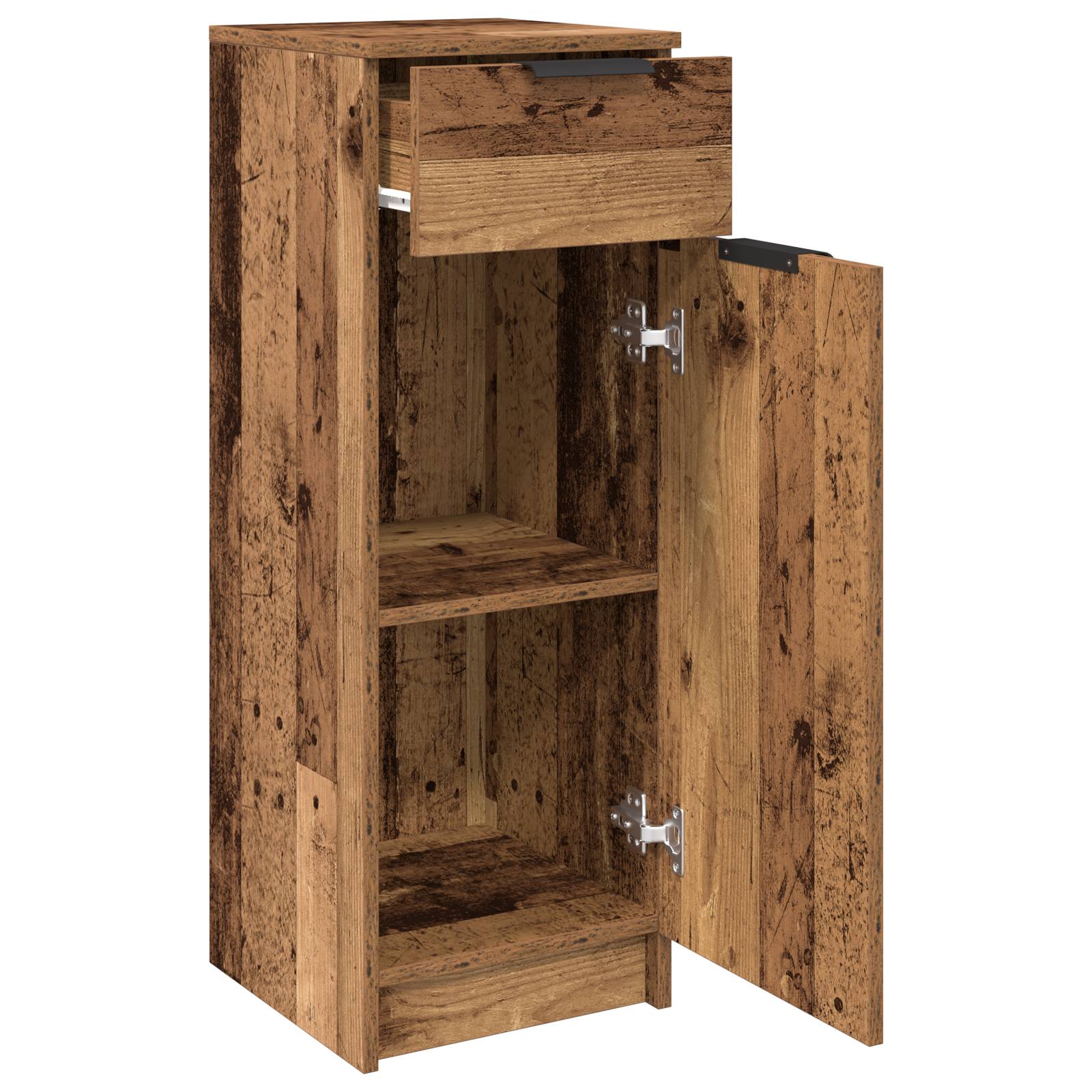 vidaXL Badschrank Altholz 32x34x90 cm Holzwerkstoff