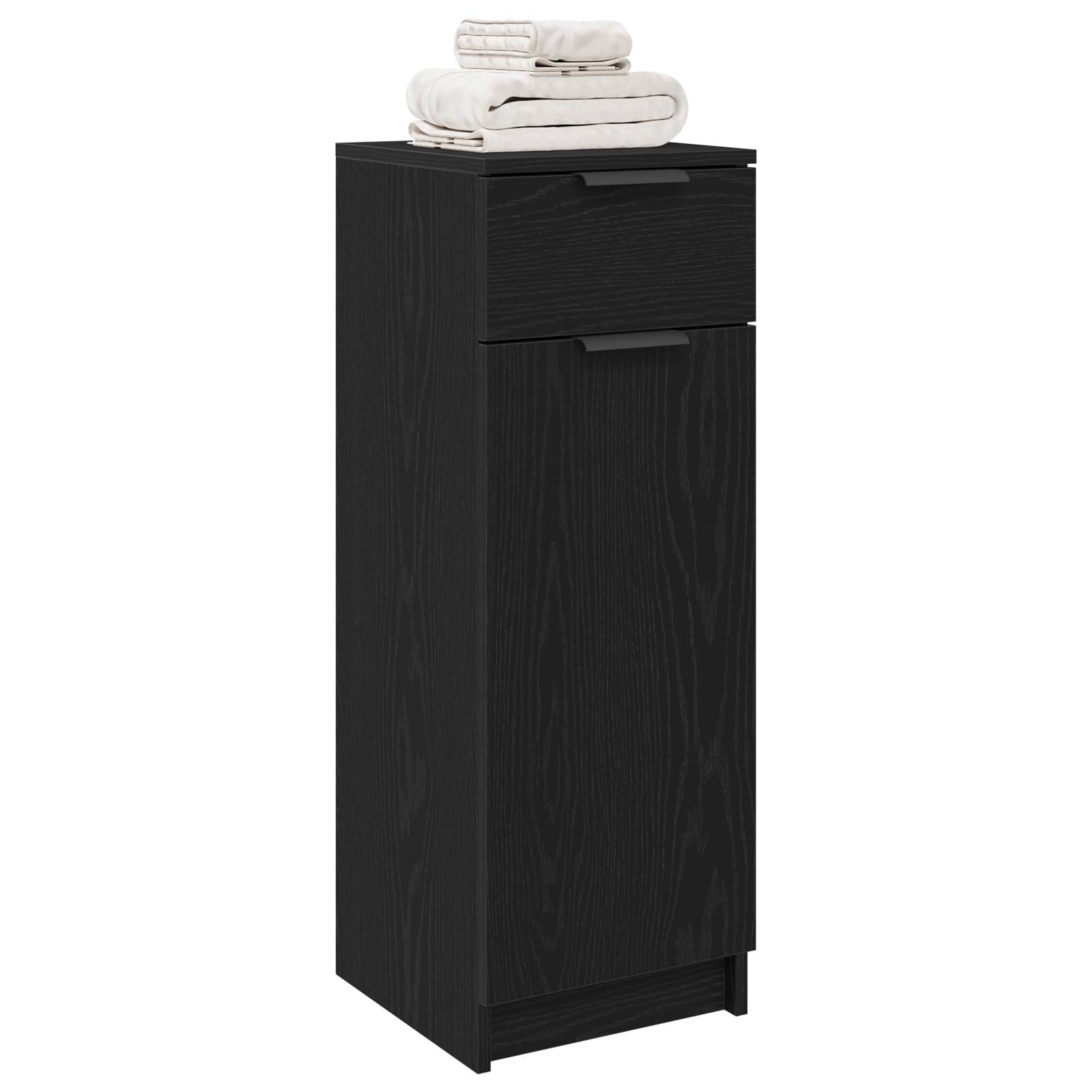 vidaXL Badschrank Schwarz Eiche 32x34x90 cm Holzwerkstoff