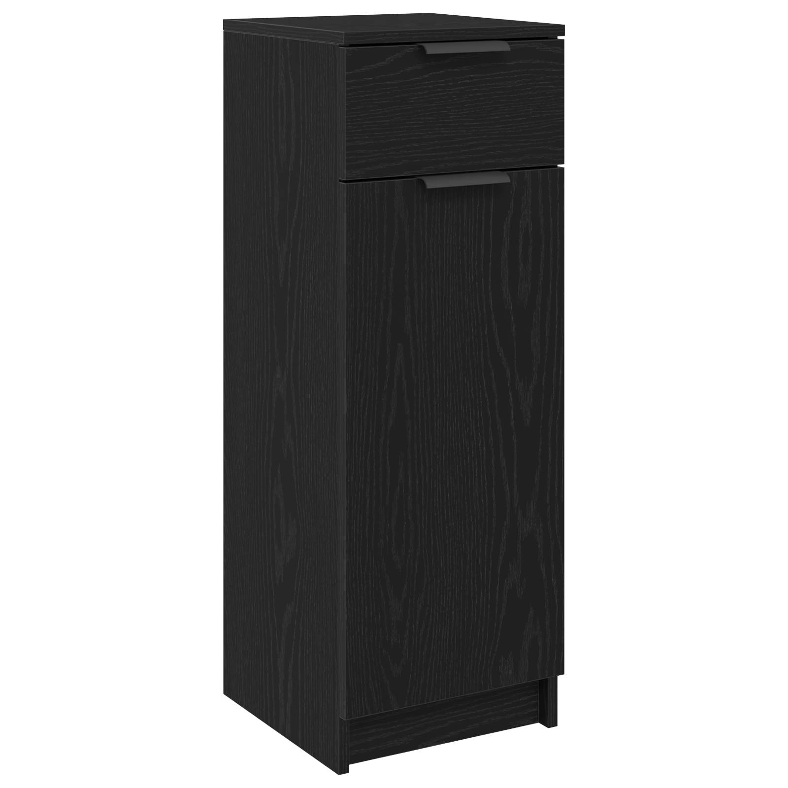 vidaXL Badschrank Schwarz Eiche 32x34x90 cm Holzwerkstoff