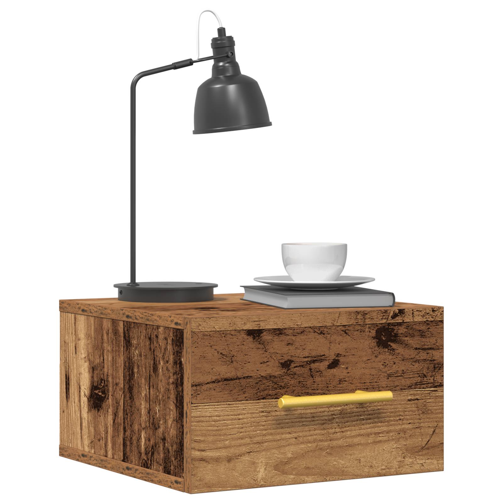 vidaXL Wand-Nachttische 2 Stk. Altholz 35x35x20 cm