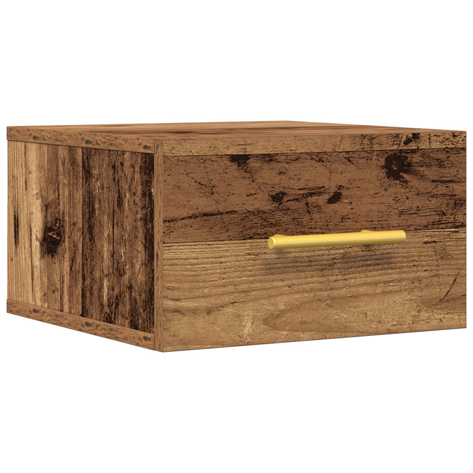 vidaXL Wand-Nachttisch Altholz 35x35x20 cm