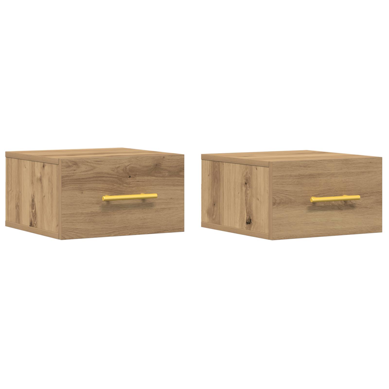 vidaXL Wand-Nachttische 2 Stk. Artisan Eiche 35x35x20 cm