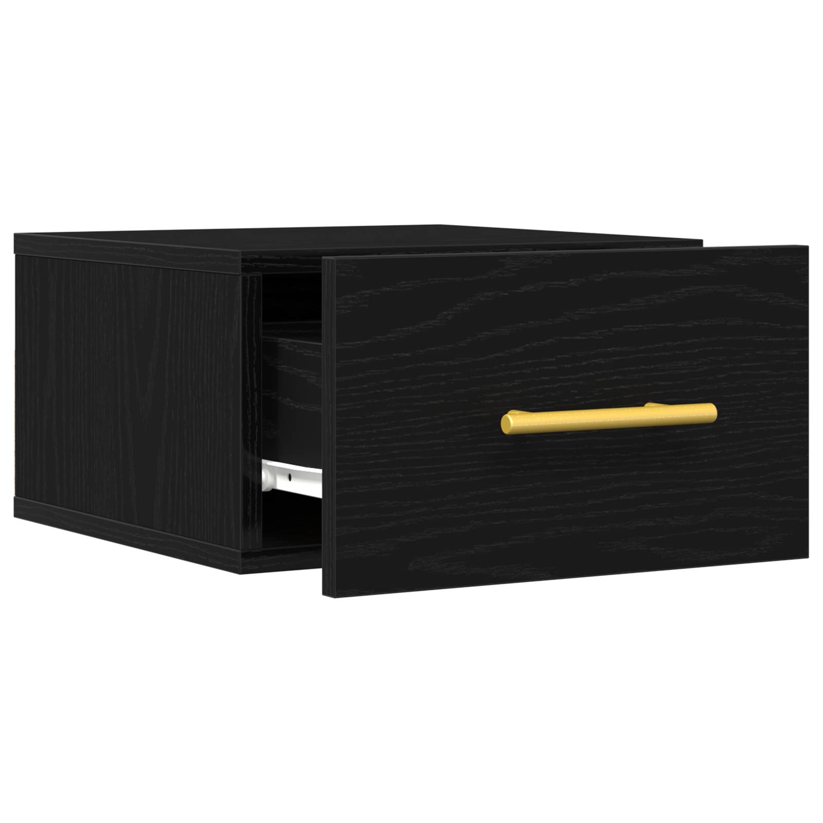 vidaXL Wand-Nachttisch Schwarz Eiche 35x35x20 cm