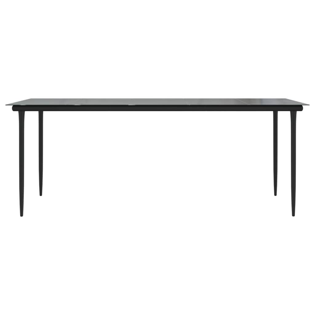 vidaXL Garten-Esstisch Schwarz 200x100x74 cm Stahl und Hartglas