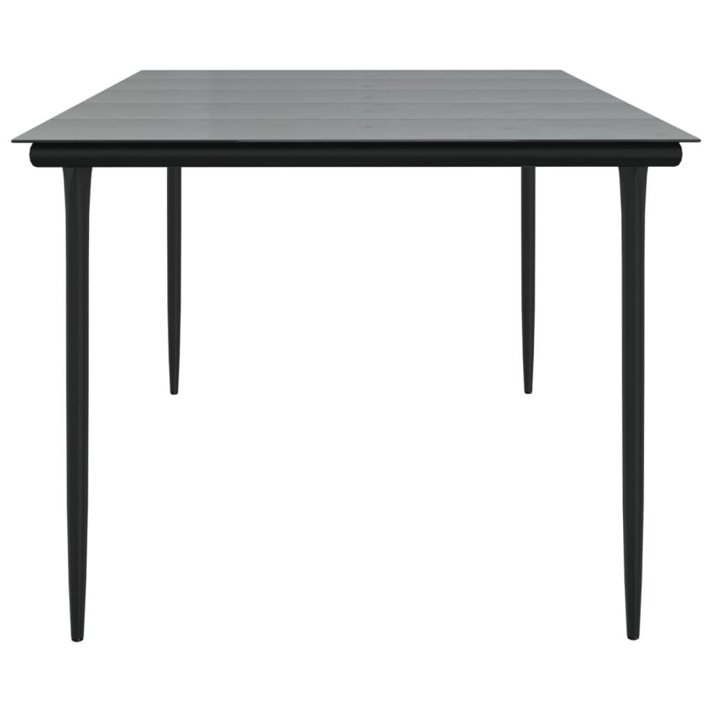vidaXL Garten-Esstisch Schwarz 200x100x74 cm Stahl und Hartglas