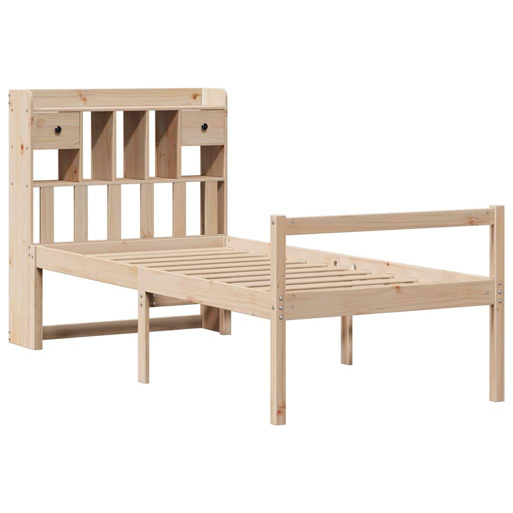 vidaXL Massivholzbett mit Regal ohne Matratze 90x200 cm Kiefer
