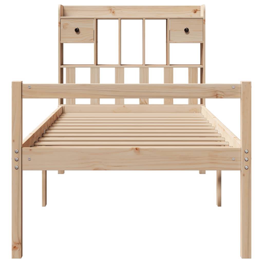 vidaXL Massivholzbett mit Regal ohne Matratze 90x200 cm Kiefer