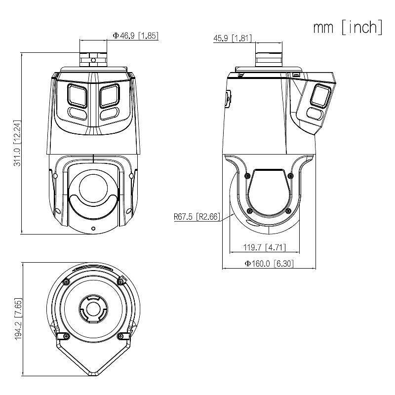 Dahua SDT4E425-8P-GB-APV1-0280-S2 PTZ IP-Kamera, 4 MegapixelPTZ Kamera | Blickwinkel:51,9° - 3° (Objektiv-Brennweite 5