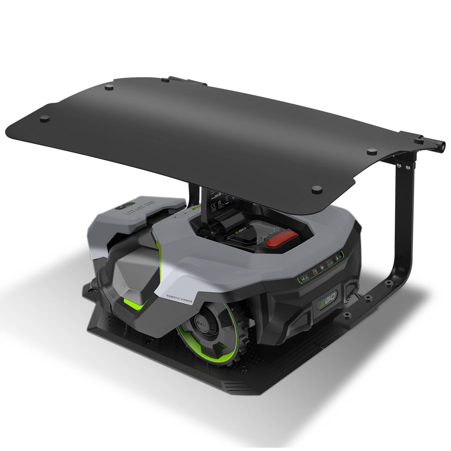 Rasenmäher Garage Klappbare Überdachung für Mähroboter Carport 73x57x40cm Schwarz Dach Stahlrahmen Metall Pulverbeschichtet