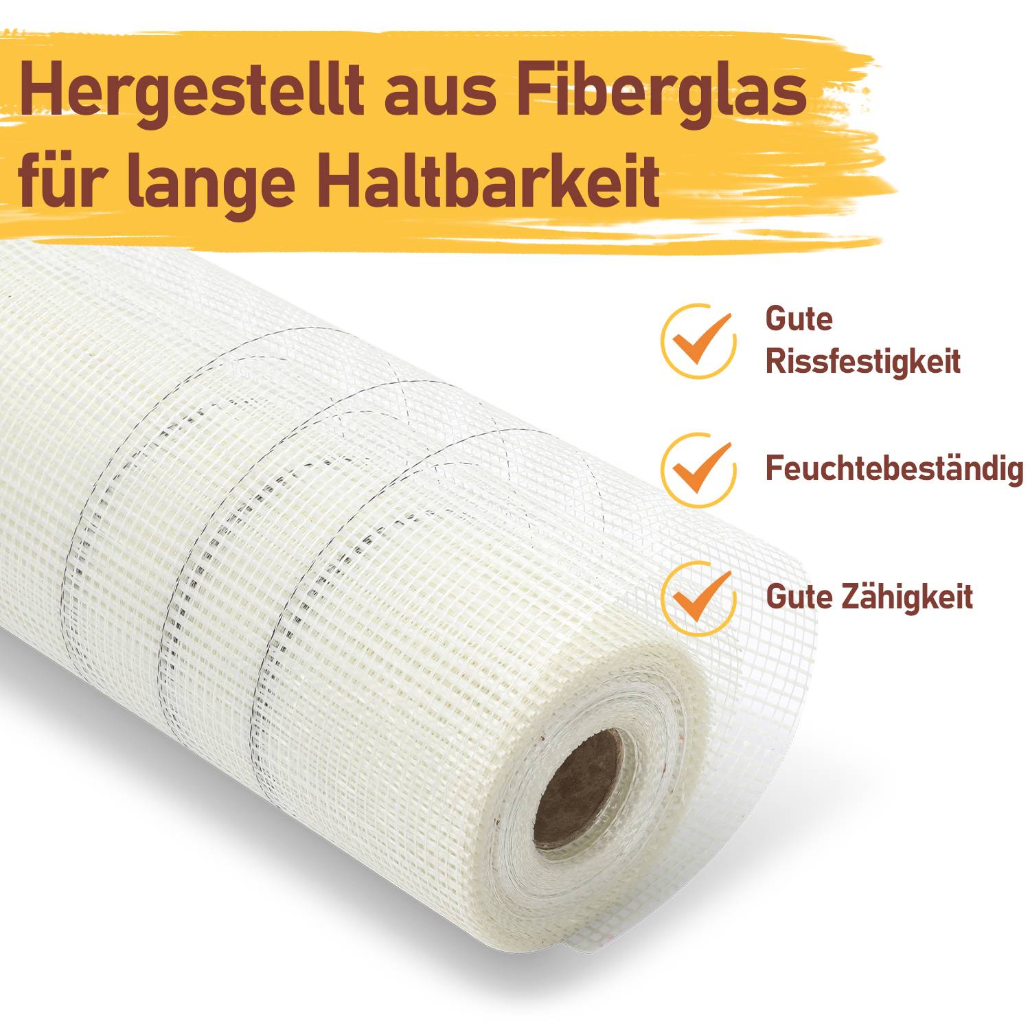 250m² Armierungsgewebe Putzgewebe (1m x 50m) Gewebe Putz Gittergewebe 160g/m² Glasfasergewebe 4mm x 4mm Glasfaser Fassade Weiß