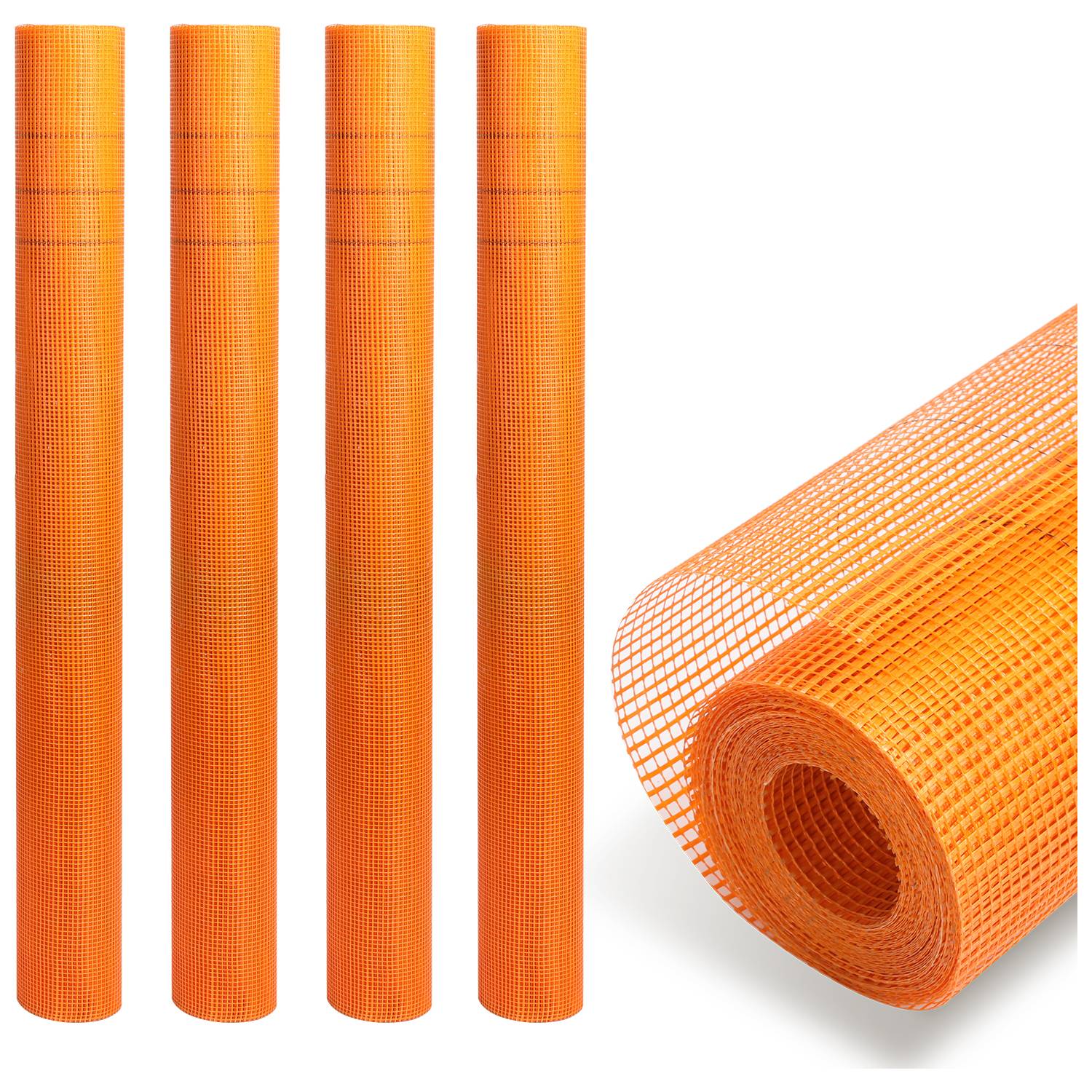 4 Rolle Armierungsgewebe 160g/m² 4x4mm Putzgewebe Glasfasergewebe Gewebe Orange 200m²