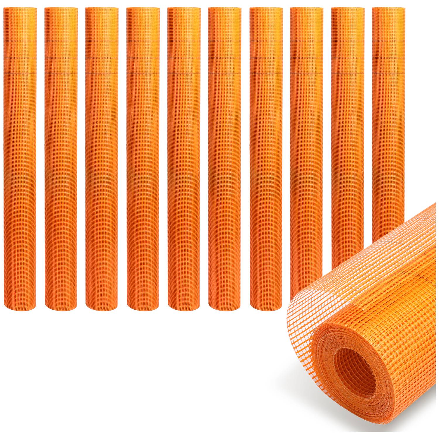 10 Rolle Armierungsgewebe 160g/m² 4x4mm Putzgewebe Glasfasergewebe Gewebe Orange 500m²