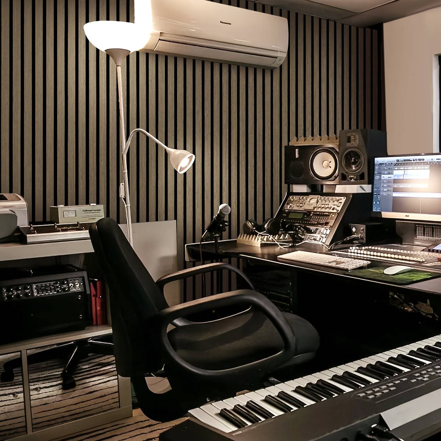 Akustikpaneel Wandverkleidung 120x60x2.1cm MDF Akustikpaneele Wandpaneele 1x Walnuss