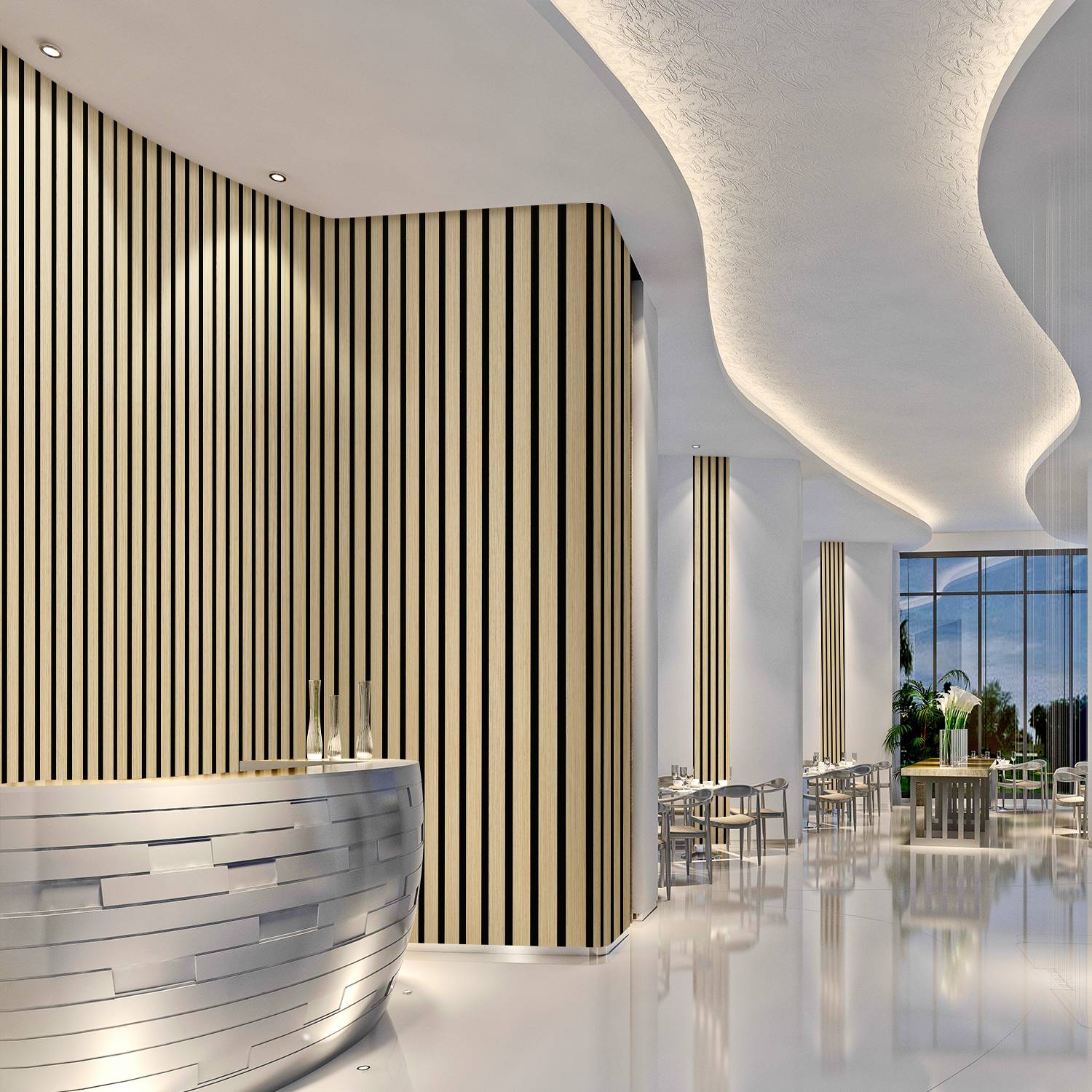 Akustikpaneel Wandverkleidung 120x60x2.1cm MDF Akustikpaneele Wandpaneele 1x Hölzern