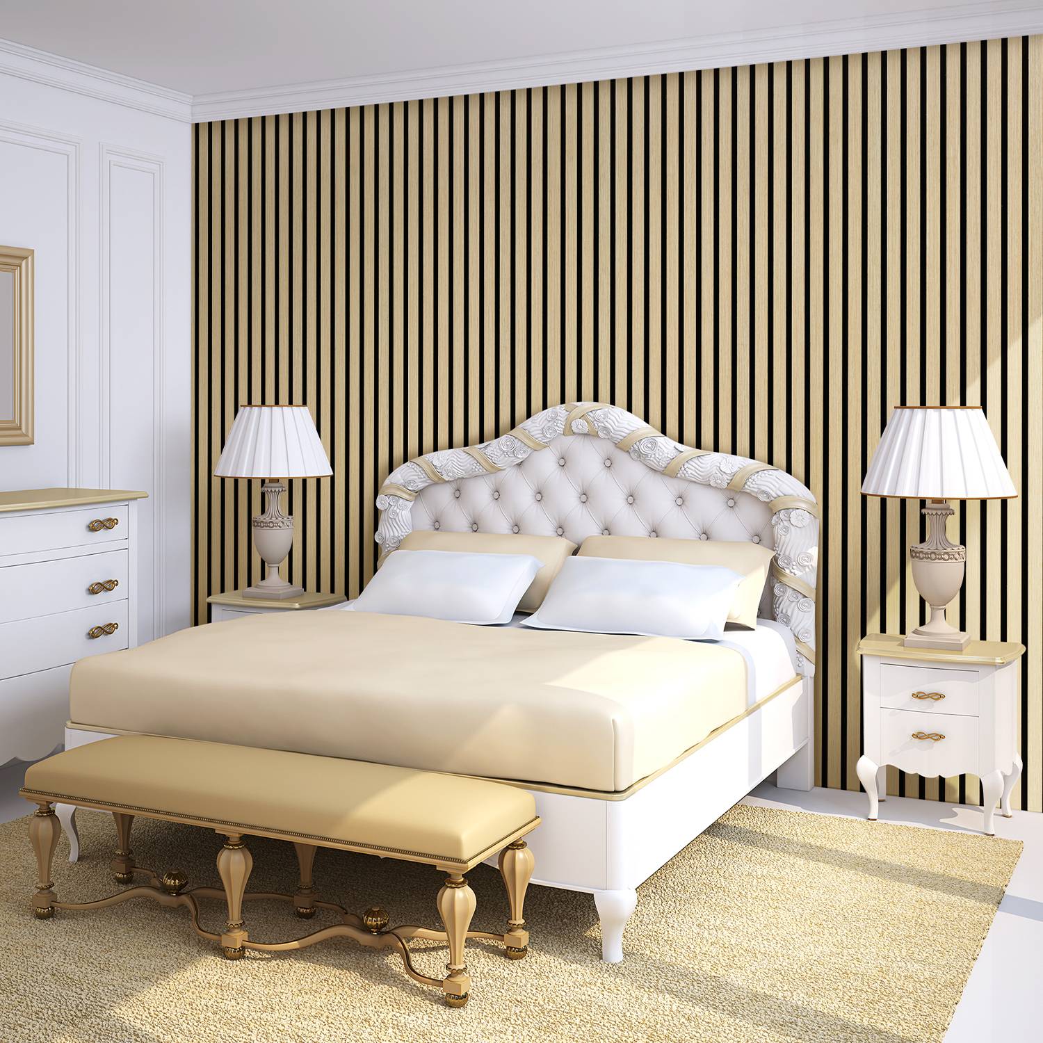 Akustikpaneel Wandverkleidung 120x60x2.1cm MDF Akustikpaneele Wandpaneele 2x Hölzern