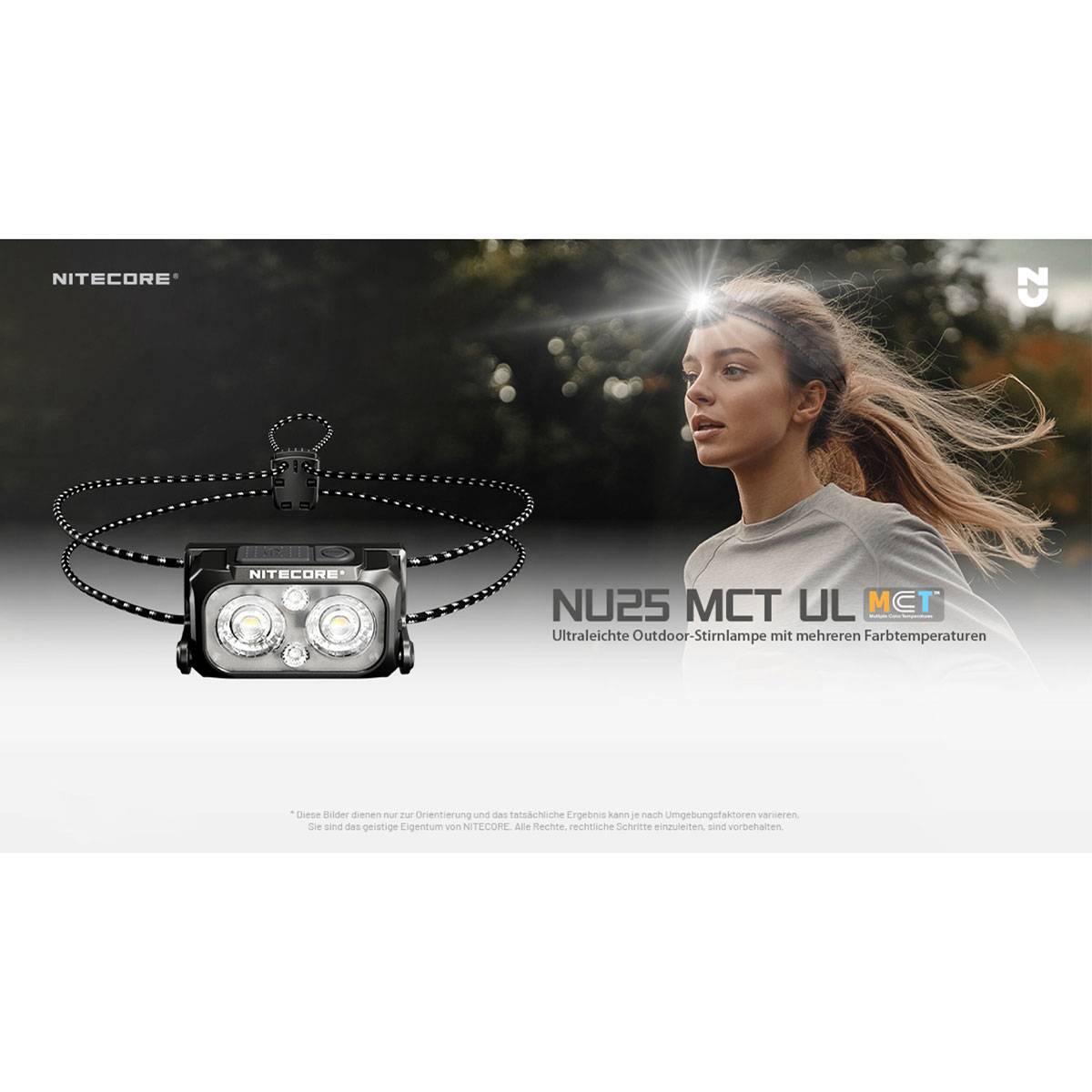 Nitecore Stirnleuchte NU25 MCT UL Ultralight - 400 Lumen