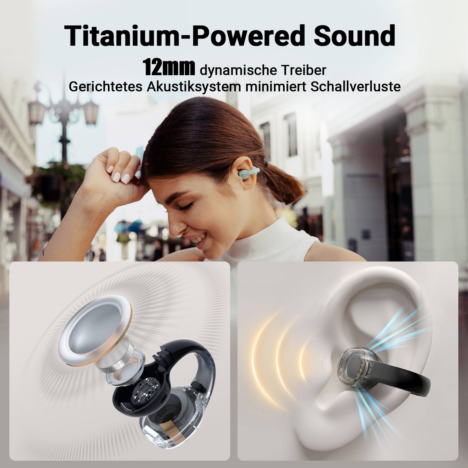 Edifier Open-Ear True Wireless Kopfhörer, Bluetooth 5.4, 28H Akku & IP56, AI-Mikrofone mit Geräuschunterdrückung - Grün