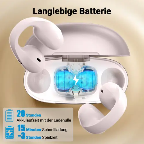 Edifier Open-Ear True Wireless Kopfhörer, Bluetooth 5.4, 28H Akku & IP56, AI-Mikrofone mit Geräuschunterdrückung - Pink Edifier Open-Ear True Wireless Kopfhörer, Bluetooth 5.4, 28H Akku & IP56, AI-Mikrofone mit Geräuschunterdrückung - Pink