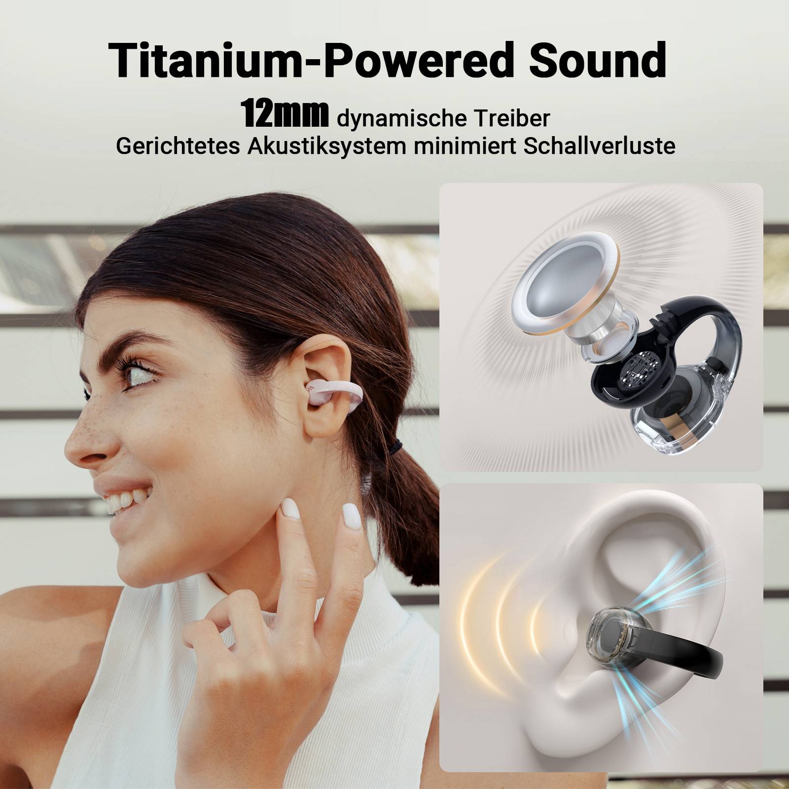 Edifier Open-Ear True Wireless Kopfhörer, Bluetooth 5.4, 28H Akku & IP56, AI-Mikrofone mit Geräuschunterdrückung - Pink