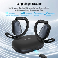 Edifier Echte kabellose Open-Ear-Kopfhörer mit Hi-Res Audio, Bluetooth 5.4, 40H Akku & IP55 für Radfahren - Schwarz Edifier Echte kabellose Open-Ear-Kopfhörer mit Hi-Res Audio, Bluetooth 5.4, 40H Akku & IP55 für Radfahren - Schwarz