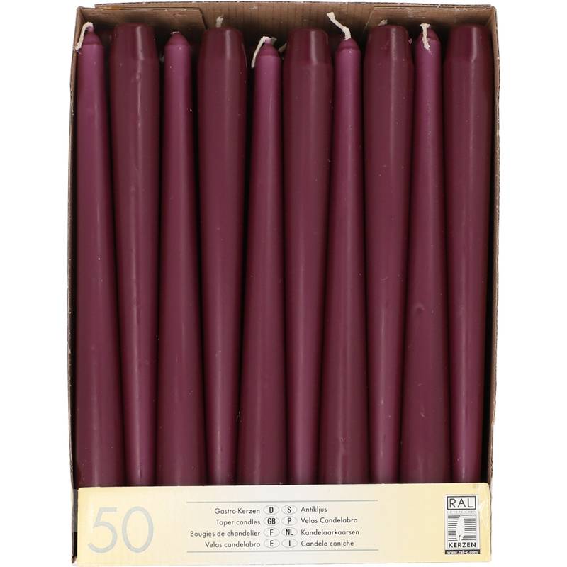 STARPAK Leuchterkerzen, 22 mm, violett, 50er Pack